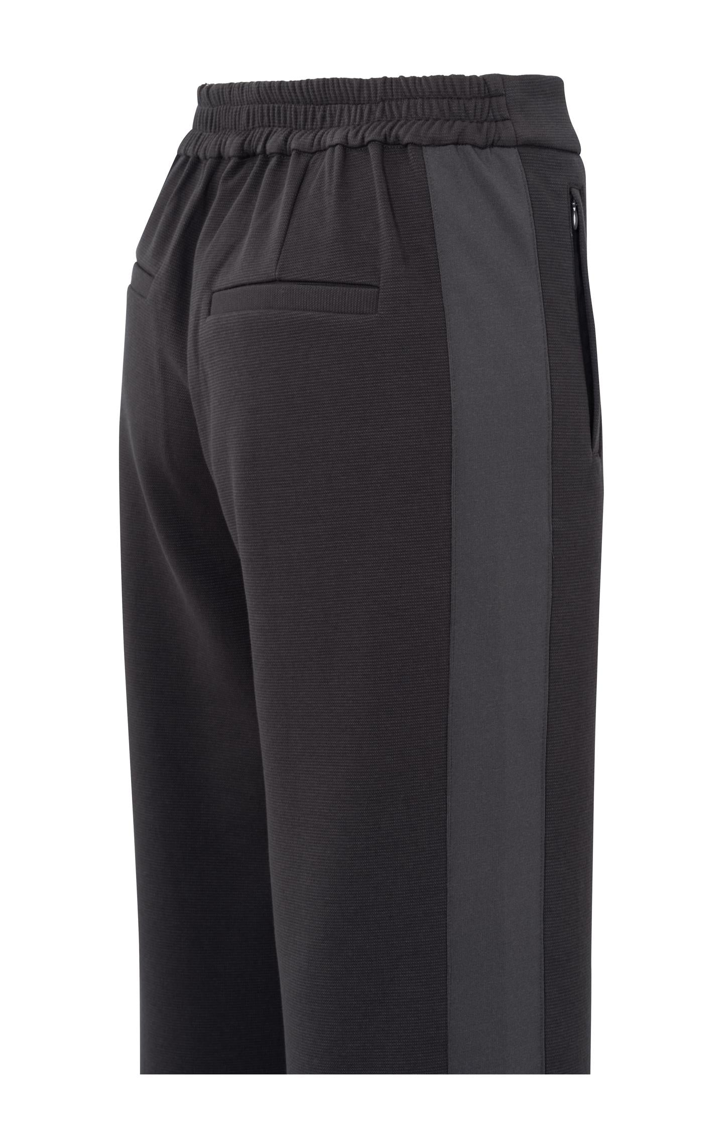 High-waisted wide-leg trousers