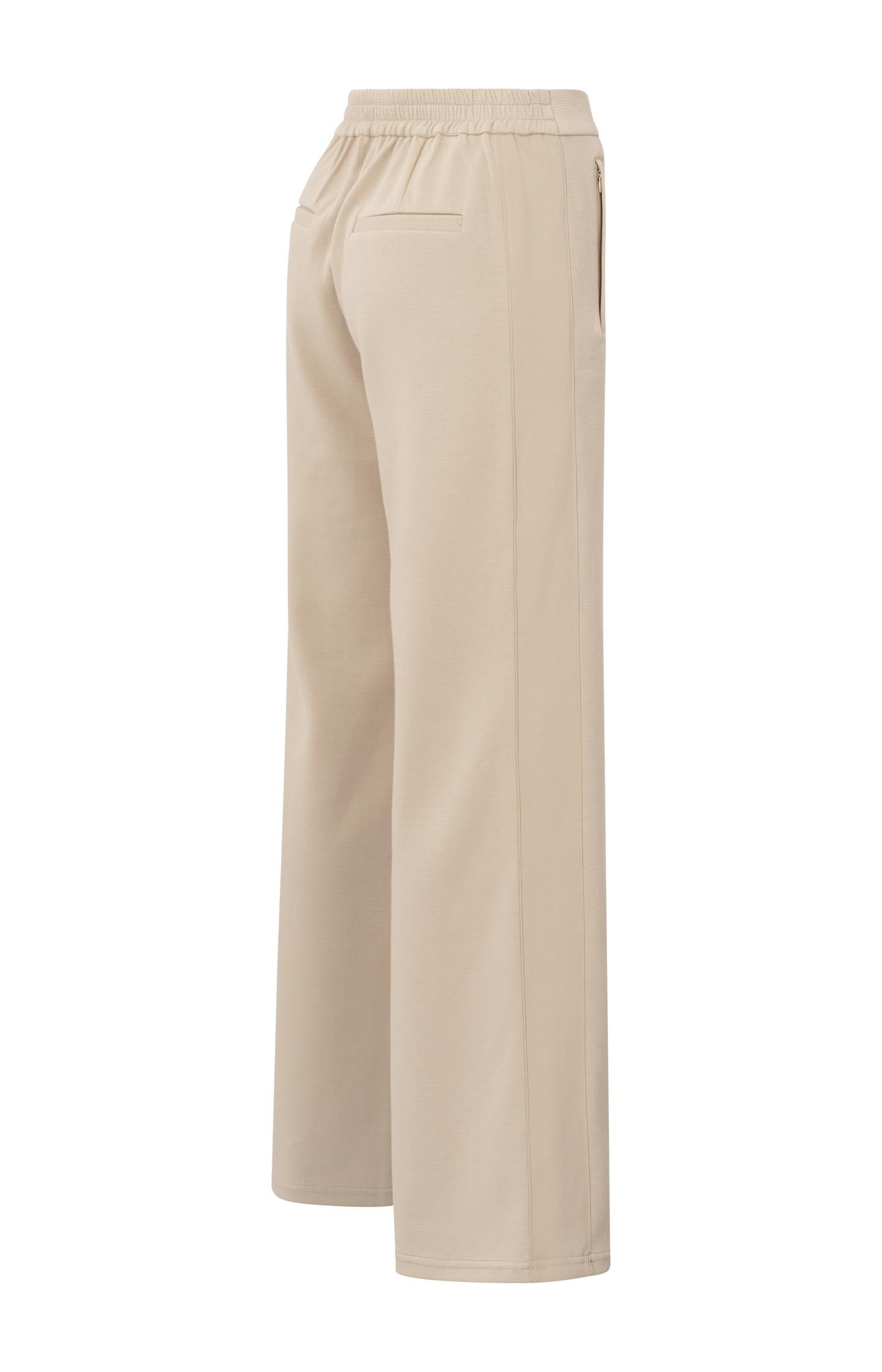 High-waisted wide-leg trousers