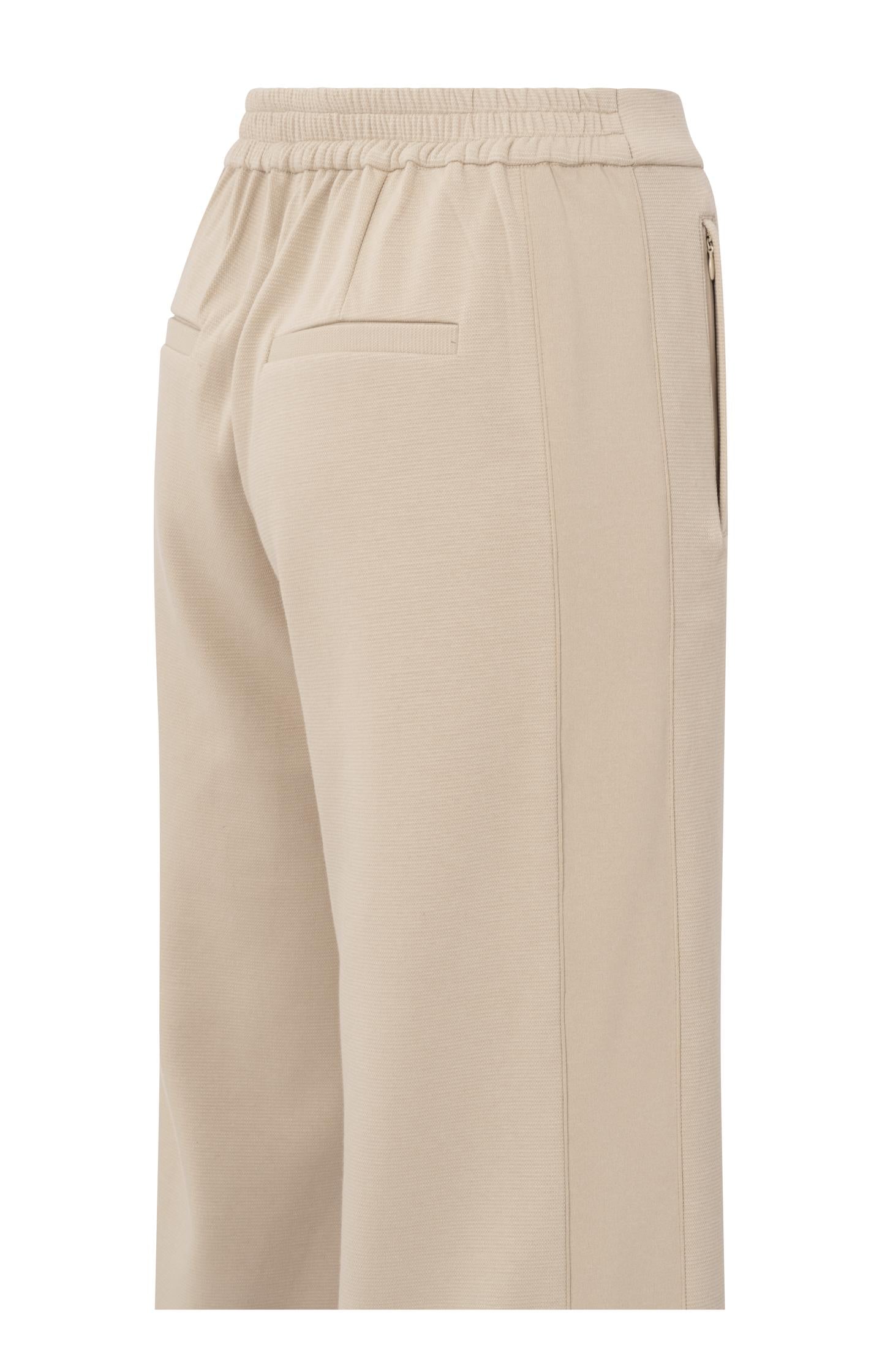 High-waisted wide-leg trousers