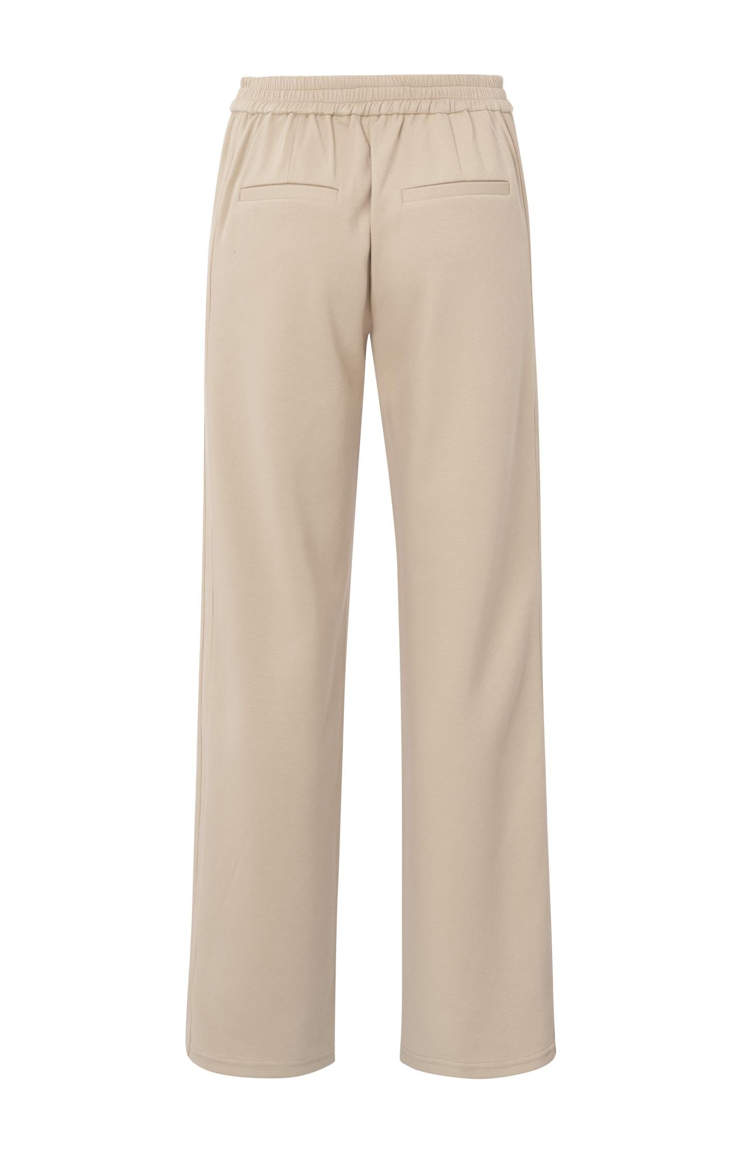 High-waisted wide-leg trousers