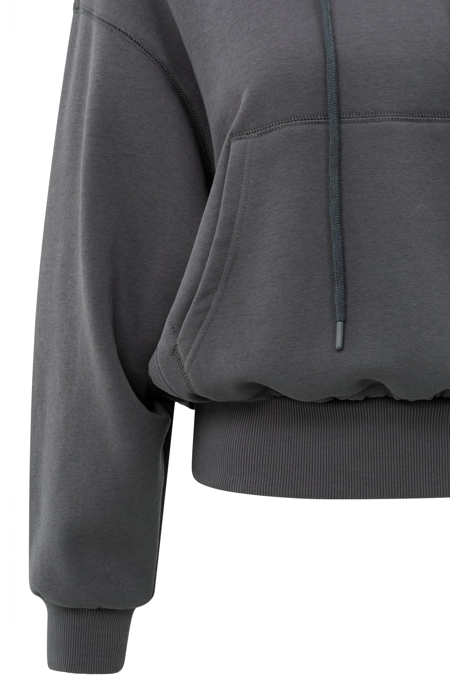 Hoodie with pleated hem