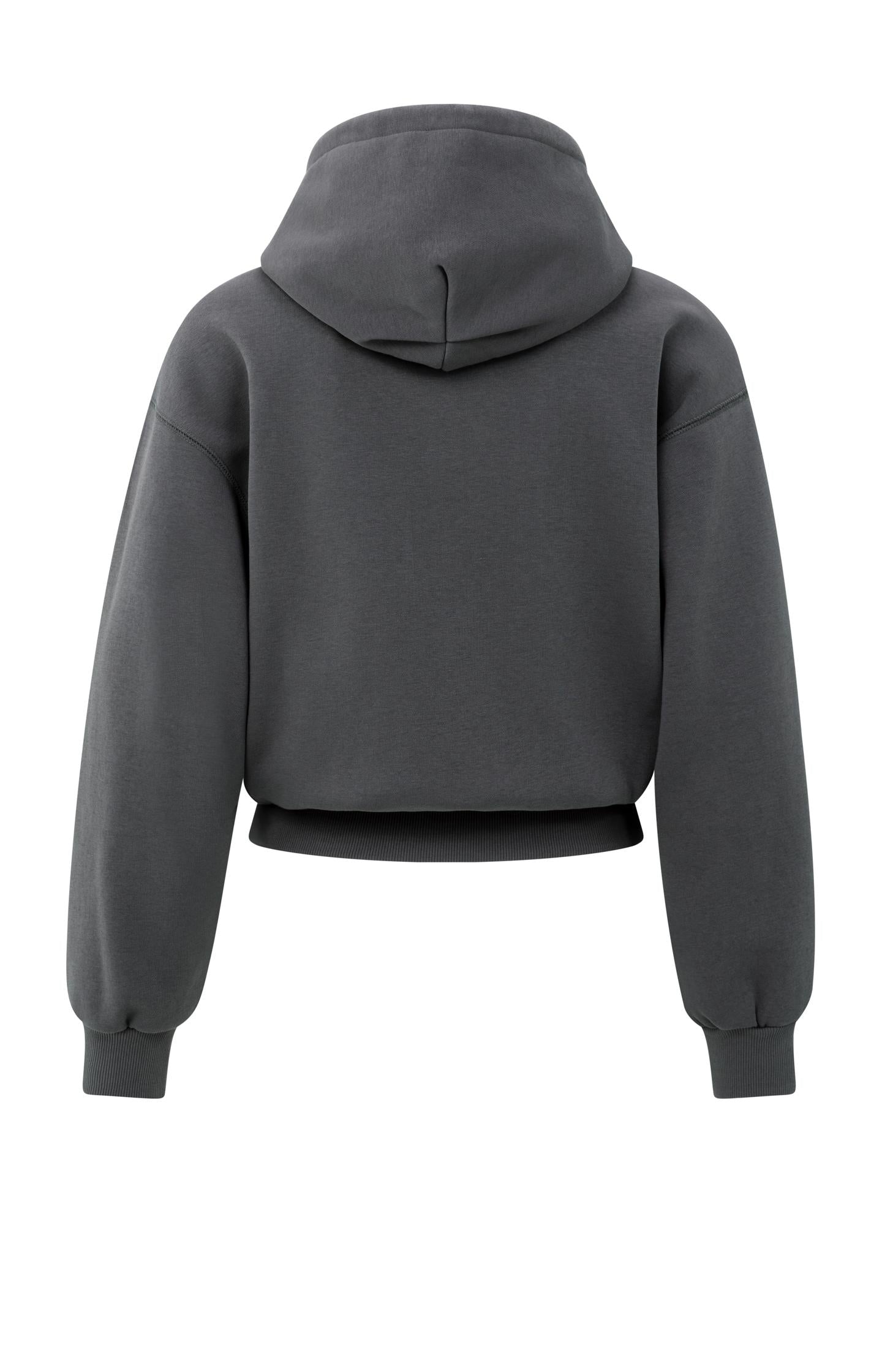Hoodie with pleated hem