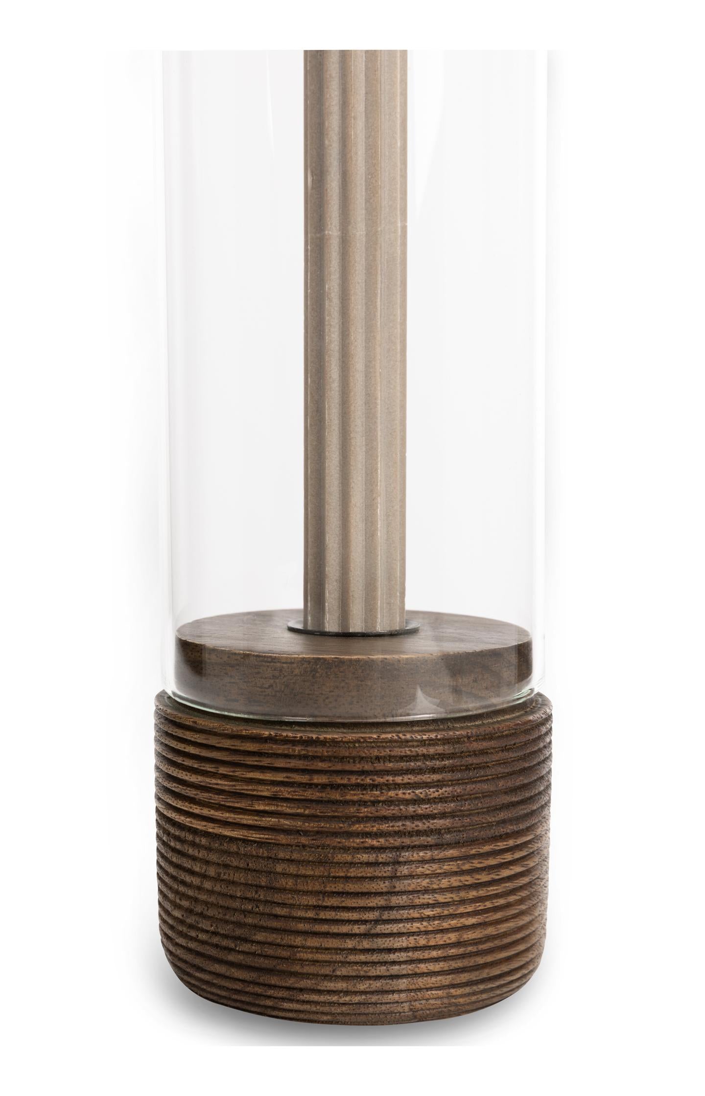 Hurricane with ribbed mango wood base