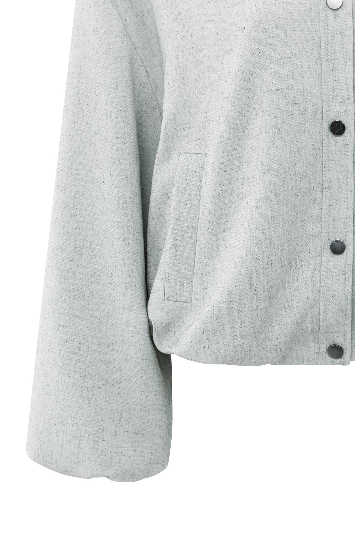 Jacket with balloon shape and snap buttons