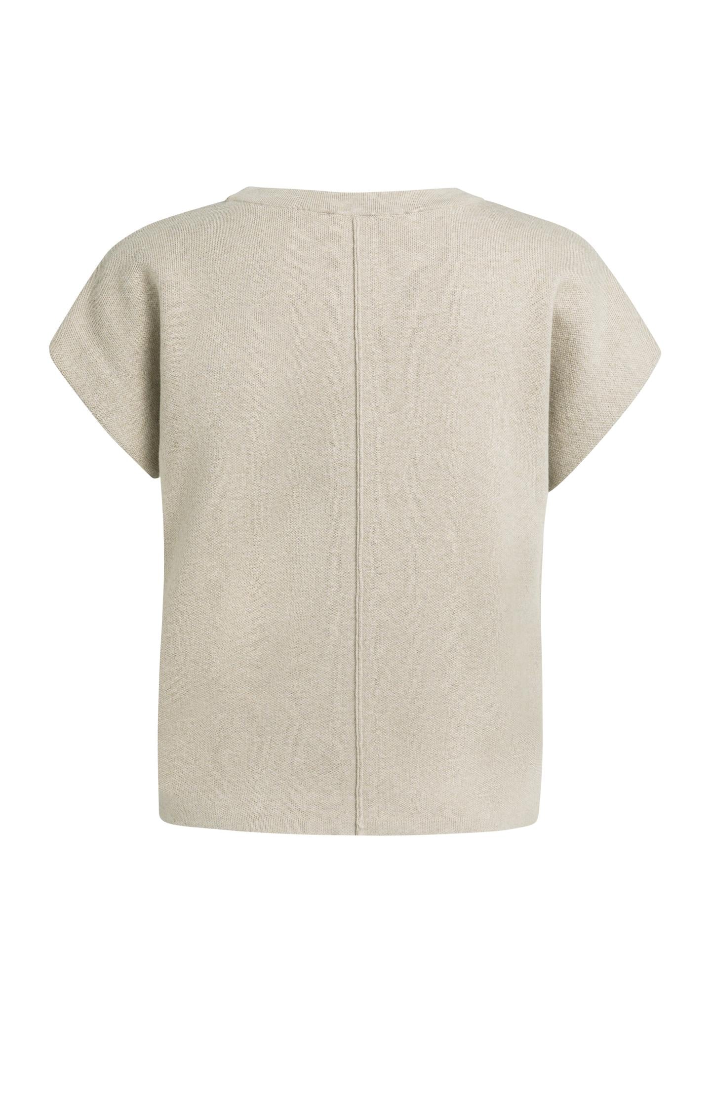 Jacquard knit top with cap sleeves