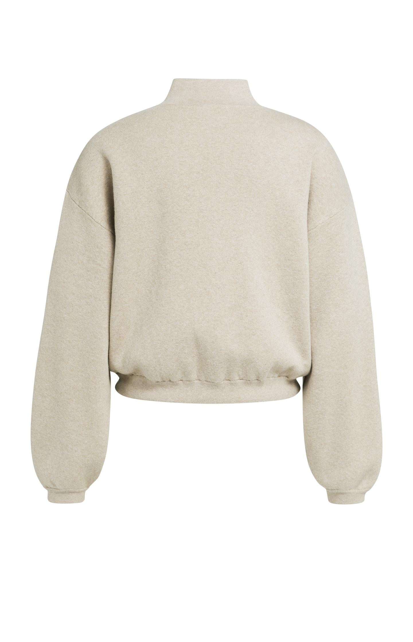 Jacquard knitted cardigan with zip closure