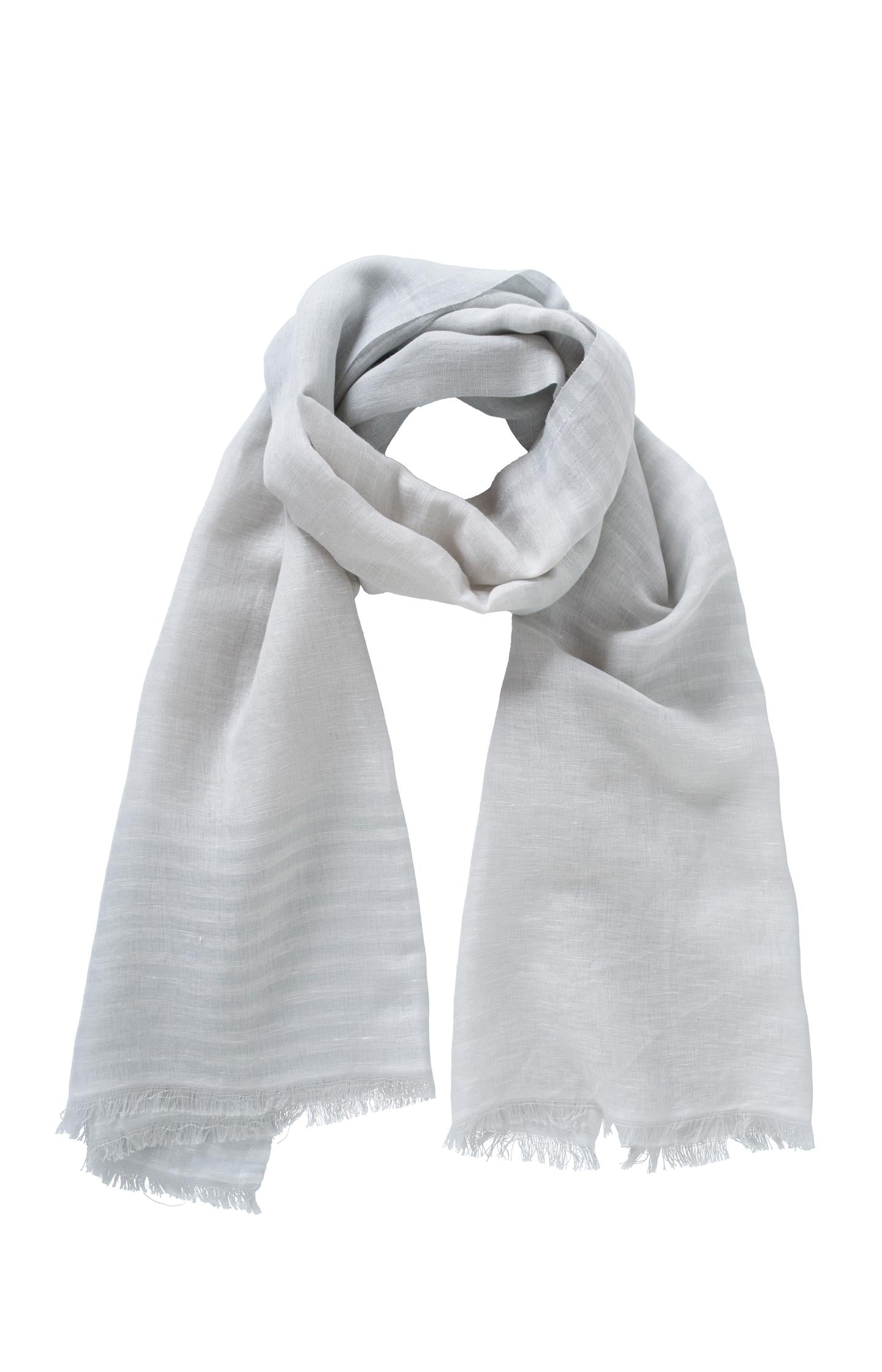 Jacquard scarf with frayed edges and stripes - Type: product