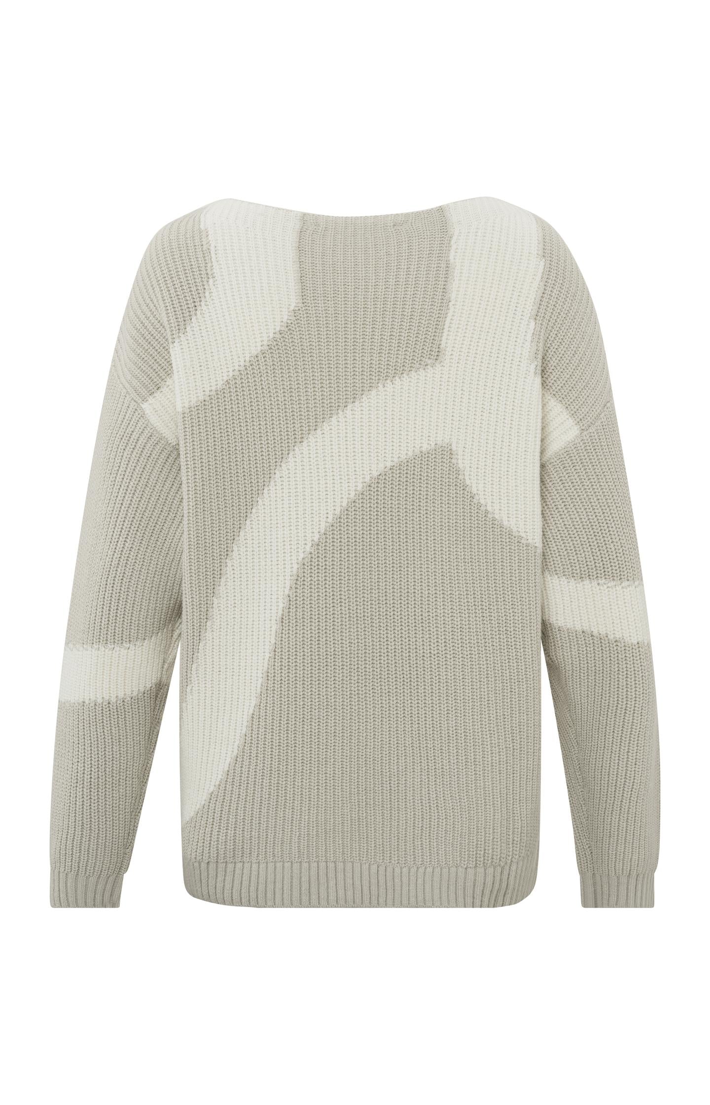 Jacquard sweater with boatneck and long sleeves