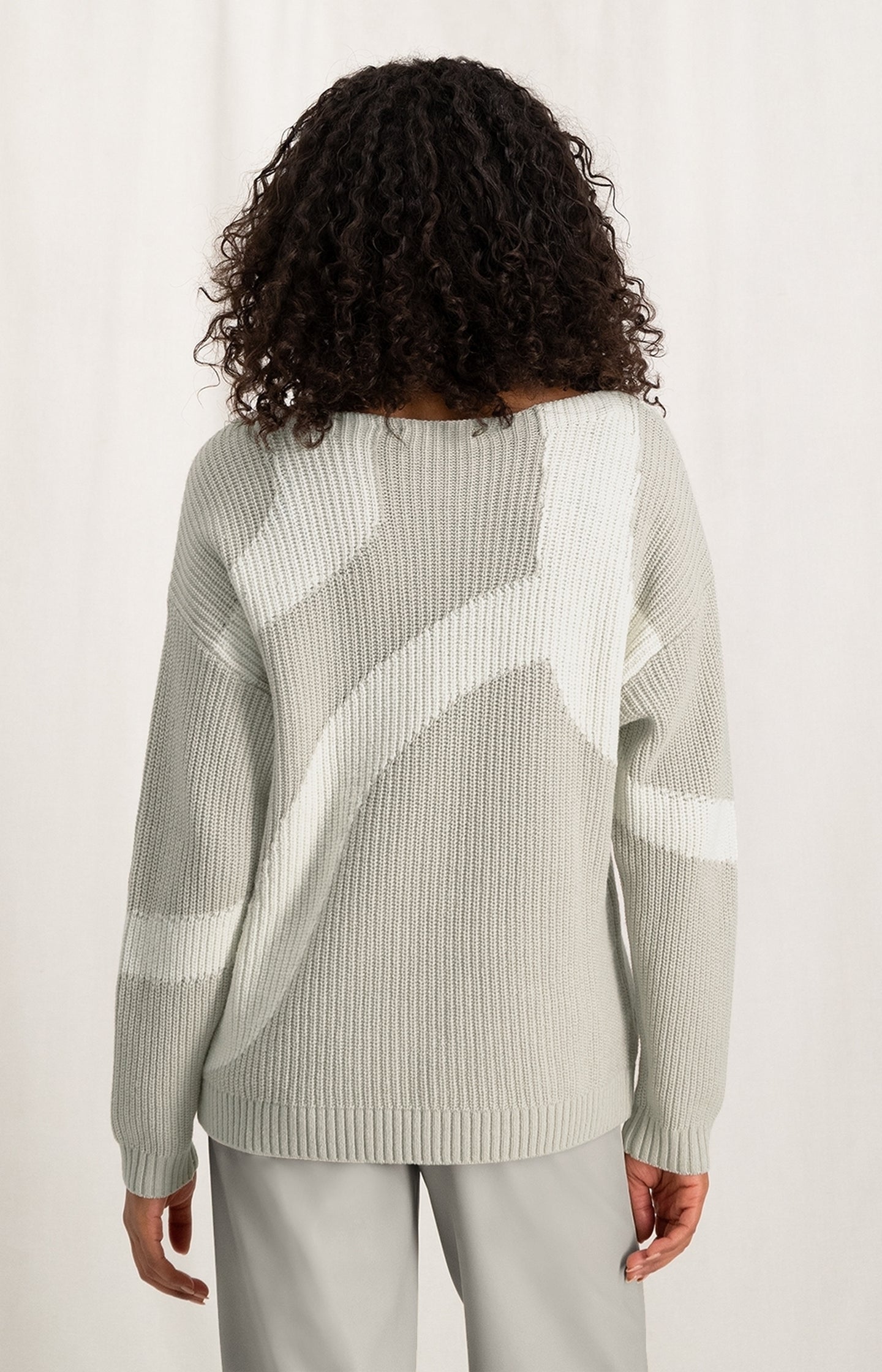 Jacquard sweater with boatneck and long sleeves