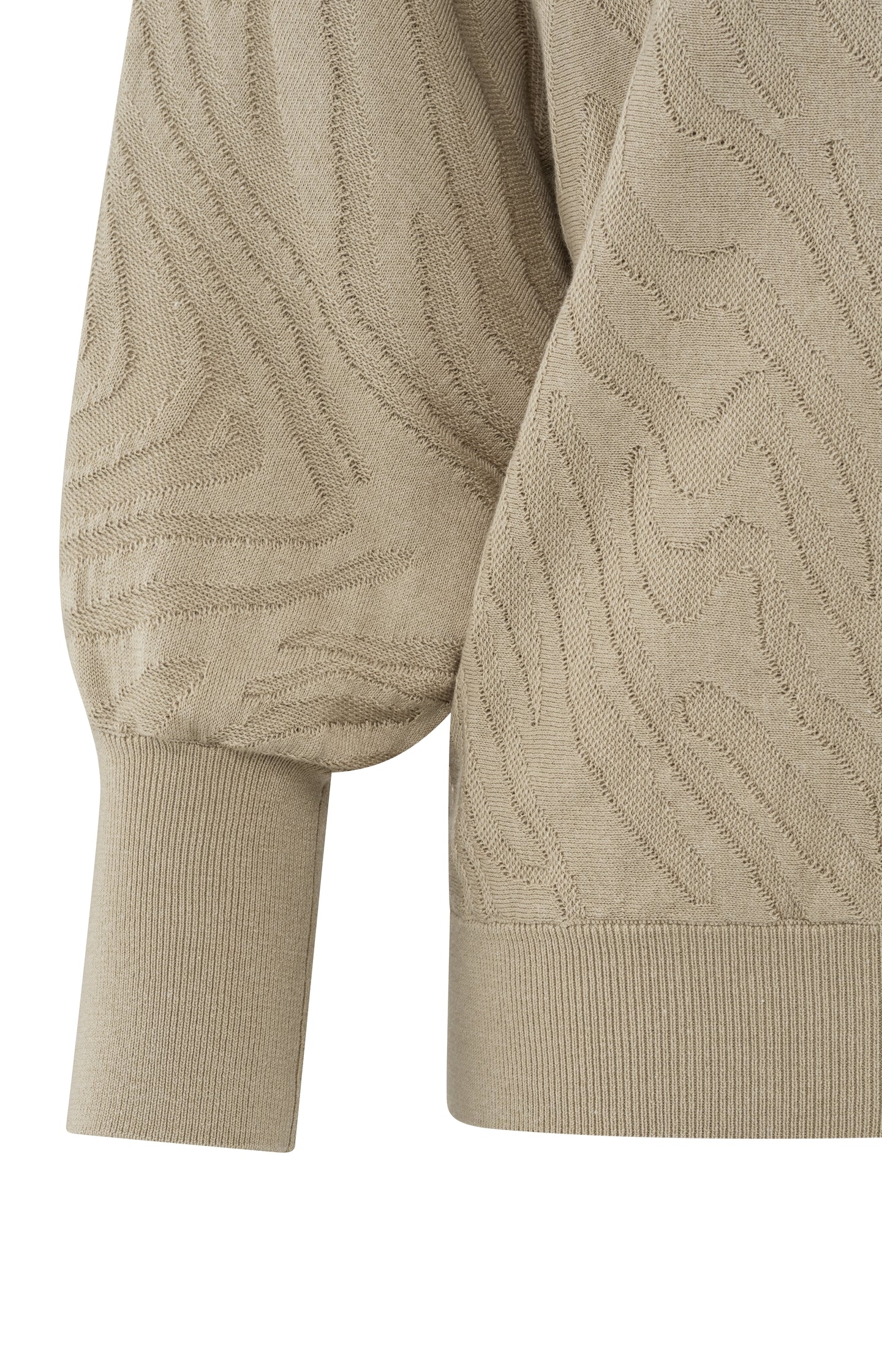 Jacquard sweater with boatneck and three-quarter sleeves