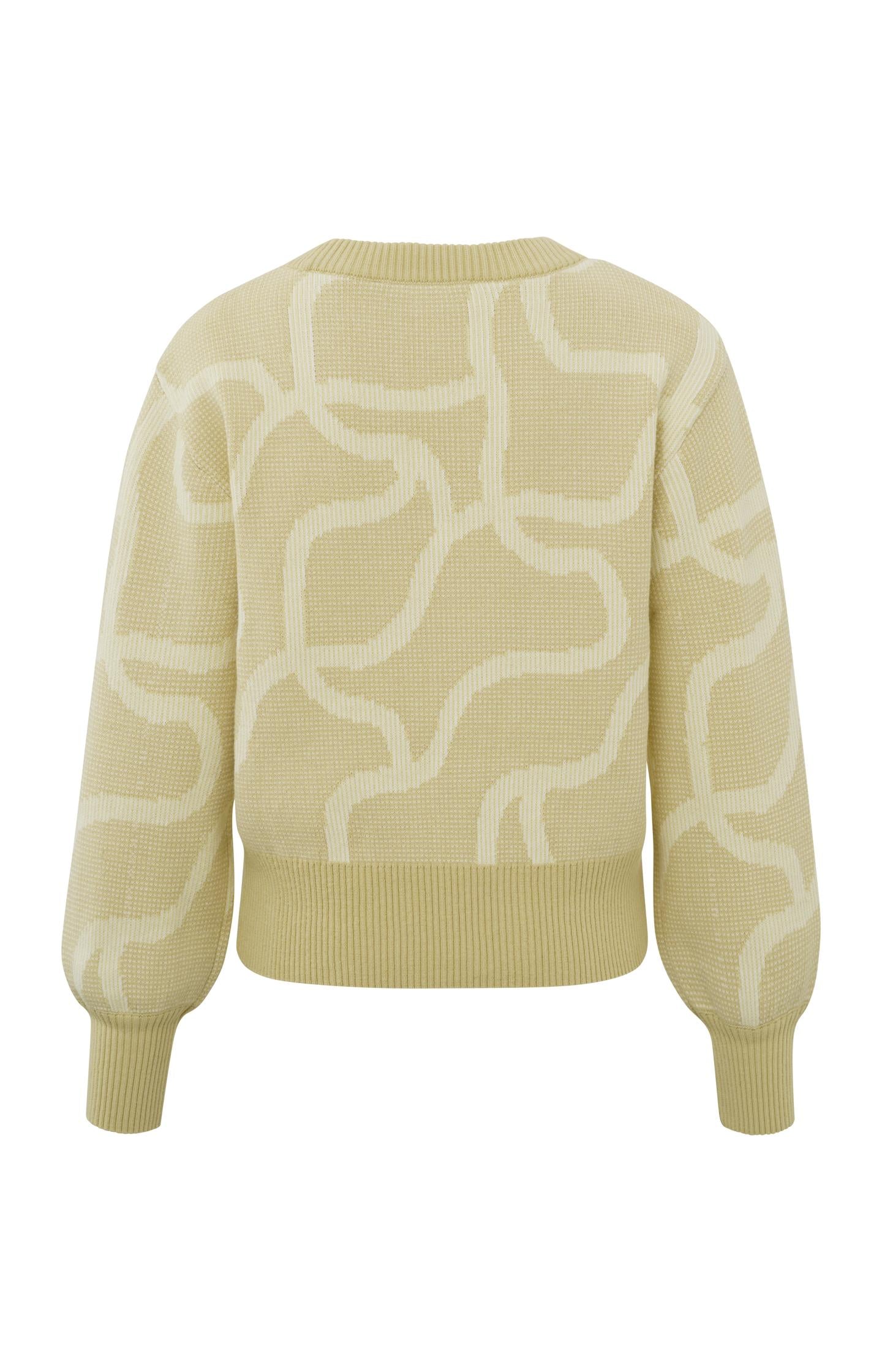 Jacquard sweater with crewneck, long sleeves and rib details