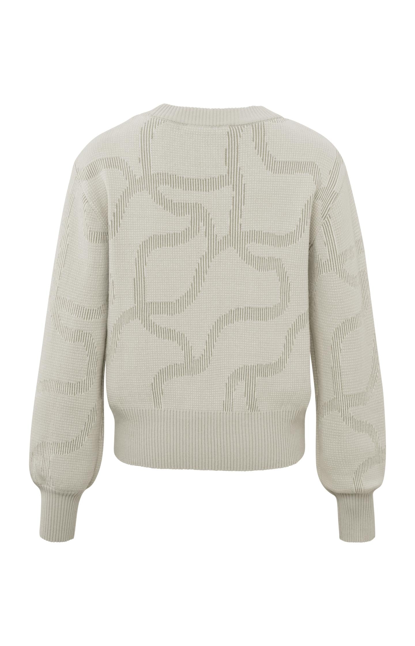 Jacquard sweater with crewneck, long sleeves and rib details