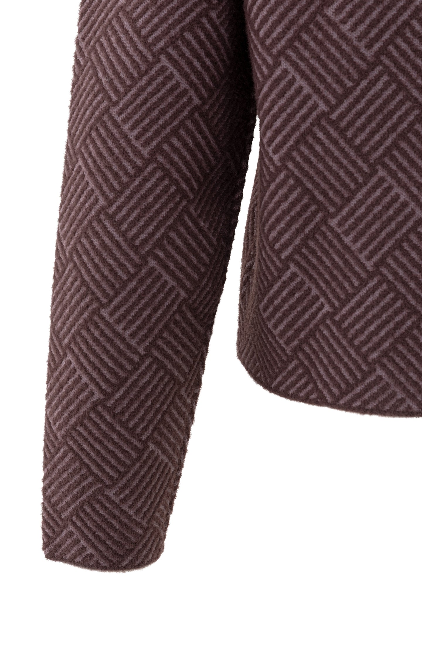 Jacquard sweater with long sleeves and stand-up collar