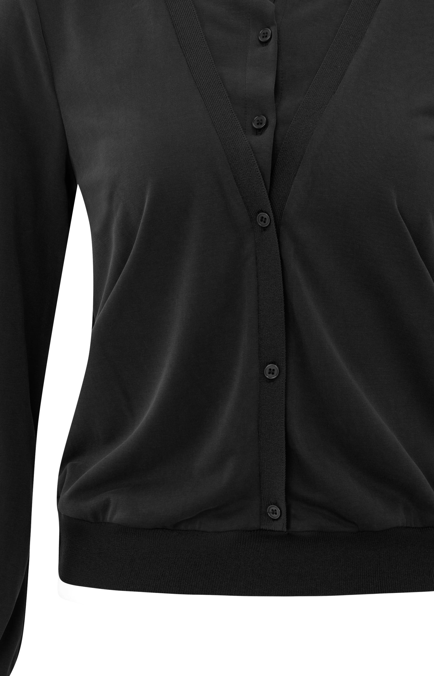 Jersey blouse with double layer effect