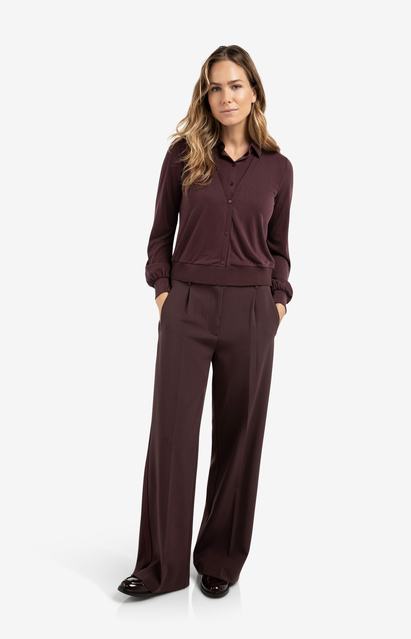 Jersey blouse with double layer effect - Type: lookbook