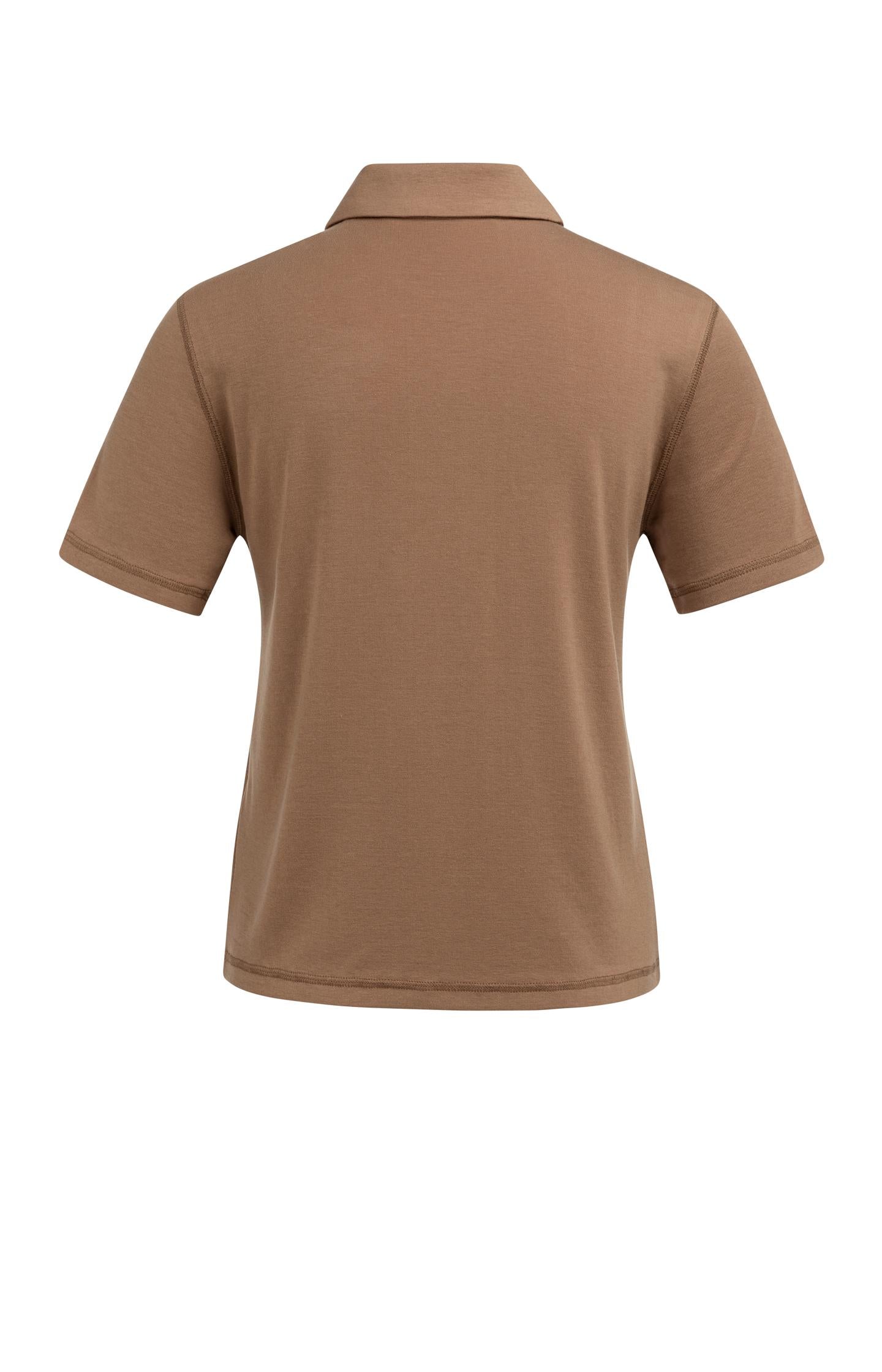 Jersey blouse with stitched details and short sleeves