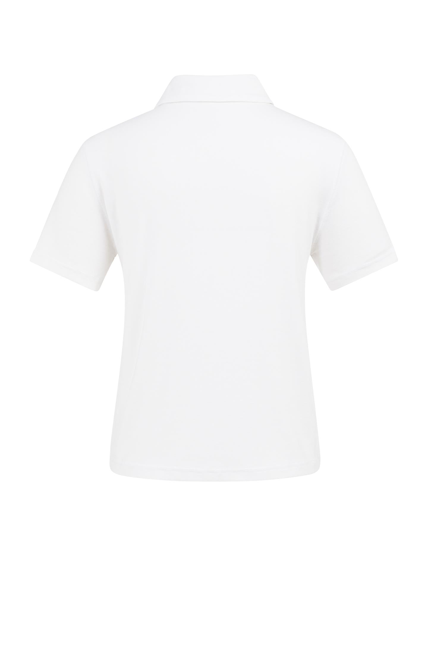 Jersey blouse with stitched details and short sleeves