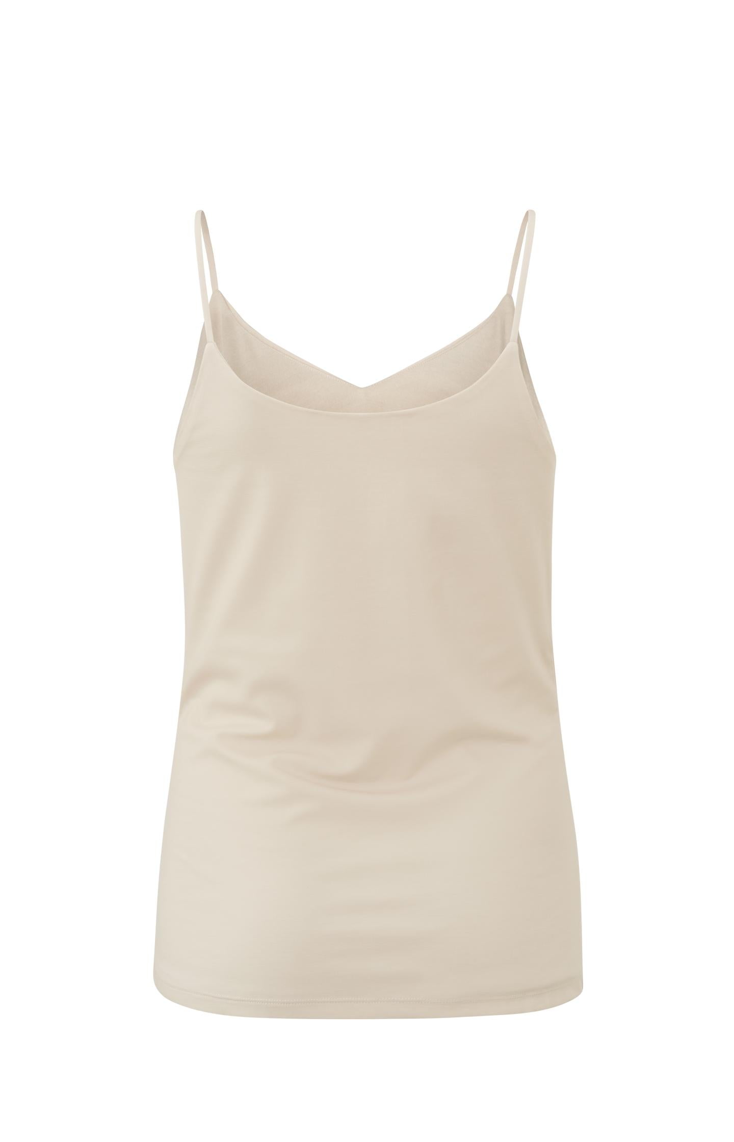 Jersey cami top with a V-neck and spaghetti straps