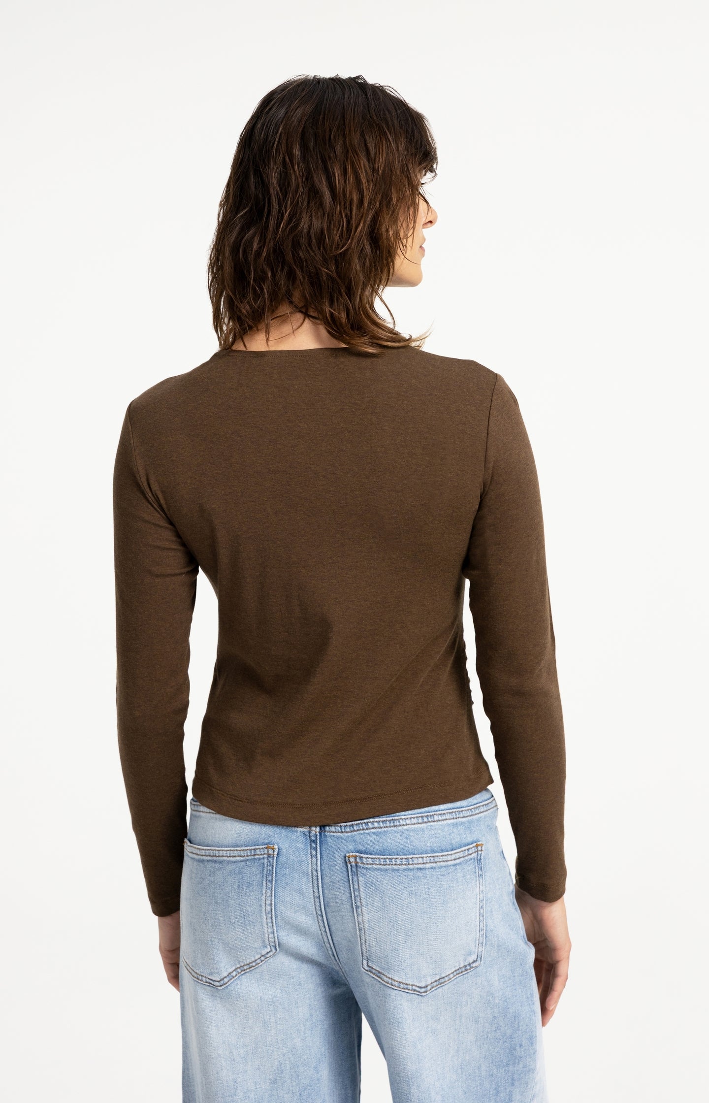 Jersey cardigan with double button closure