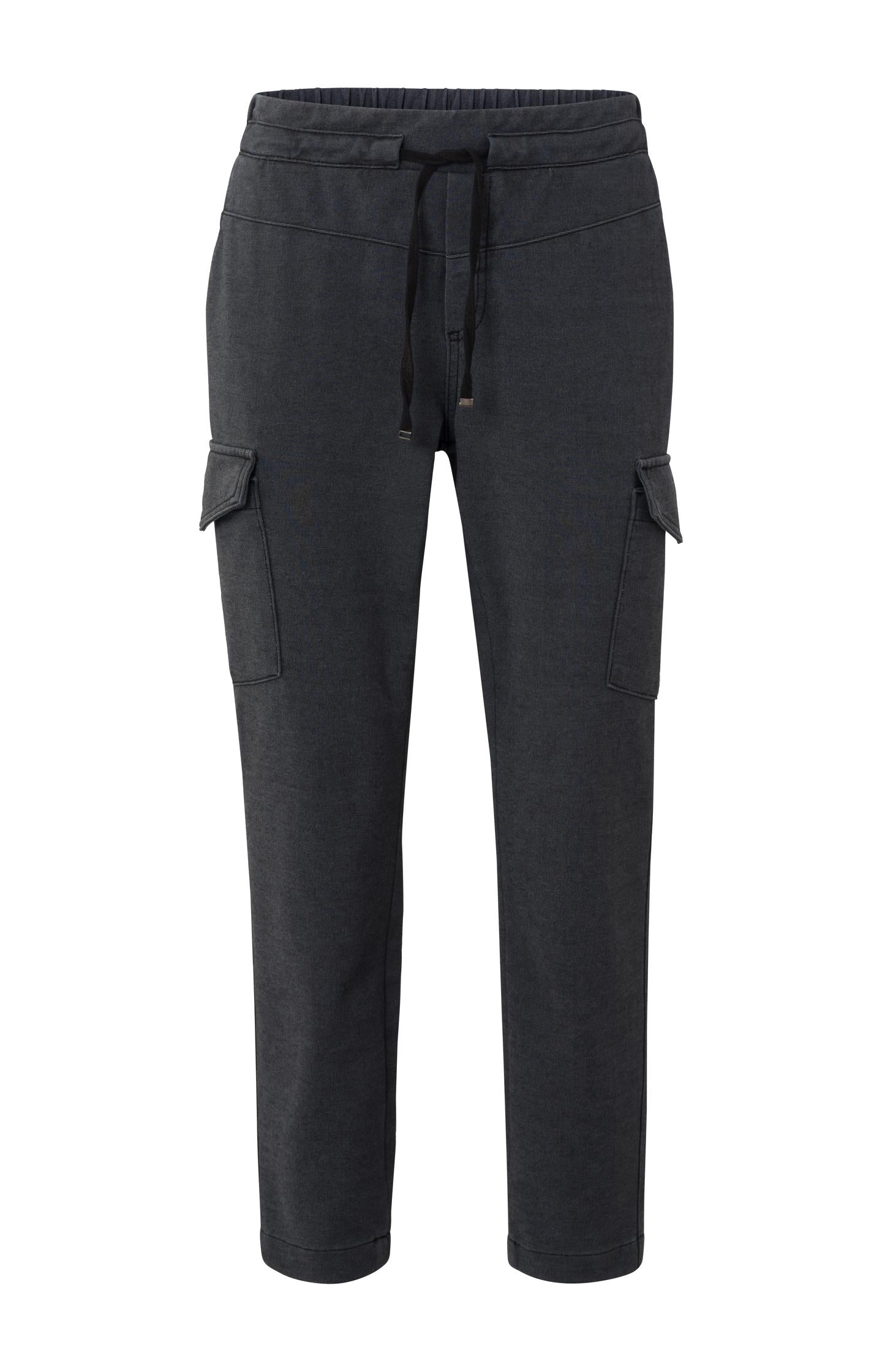 Jersey cargo trousers with drawstring and elastic waist - Type: product