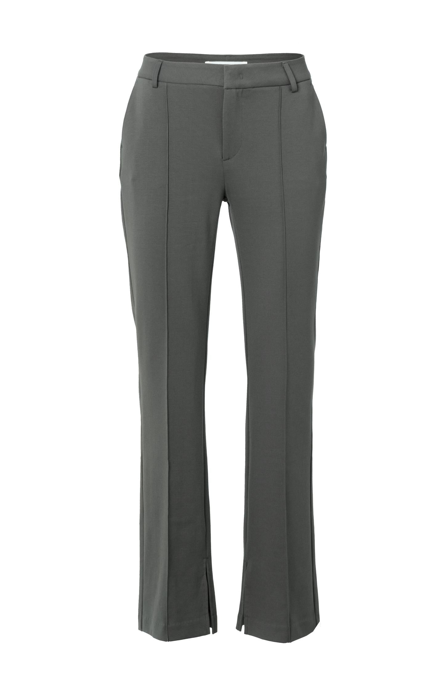 Jersey flare pantalon with side pockets and slit - Type: product