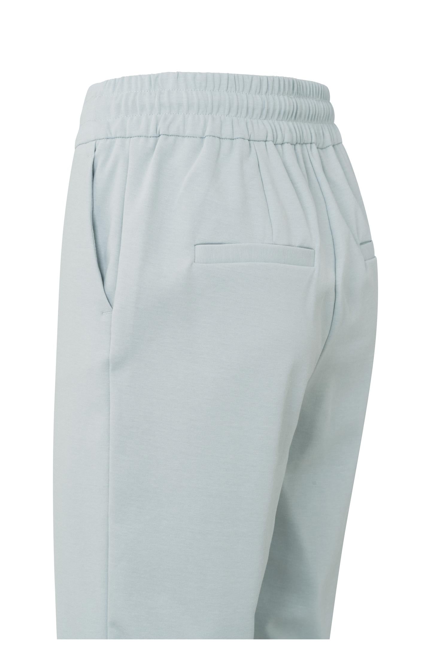 Jersey jogging trousers with side pockets, and zip fly