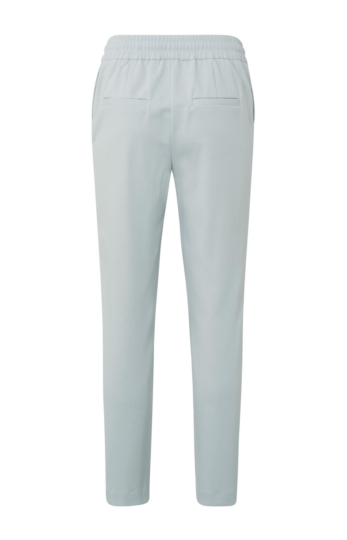 Jersey jogging trousers with side pockets, and zip fly