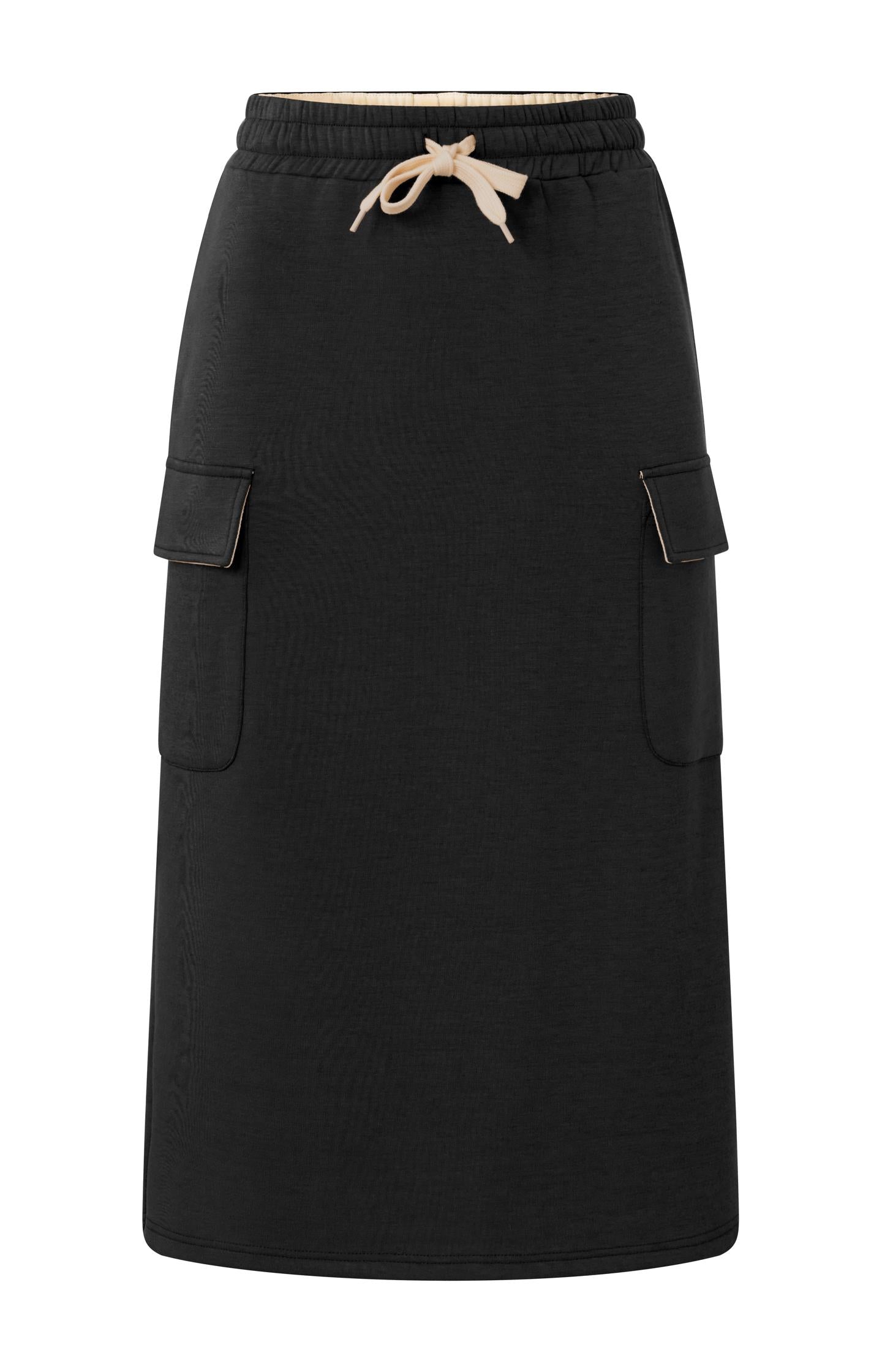 Jersey midi cargo skirt with elastic waistband - Type: product