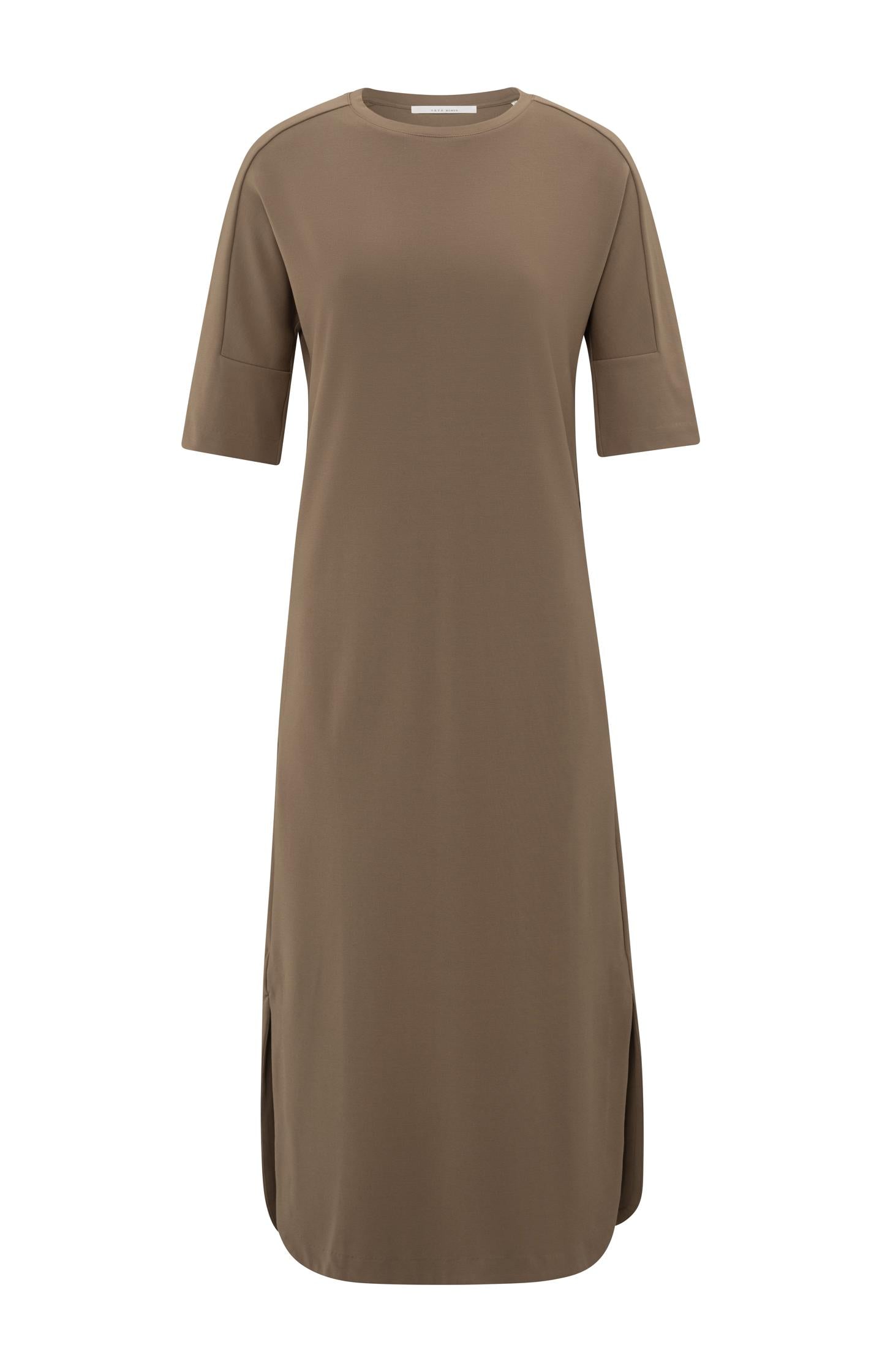 Jersey midi dress with belt and regular fit