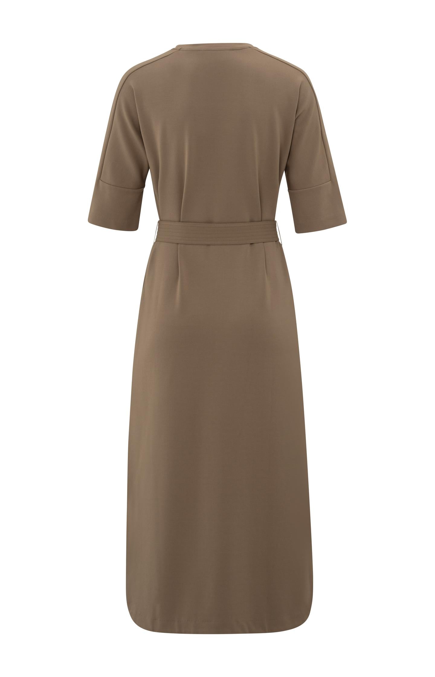 Jersey midi dress with belt and regular fit