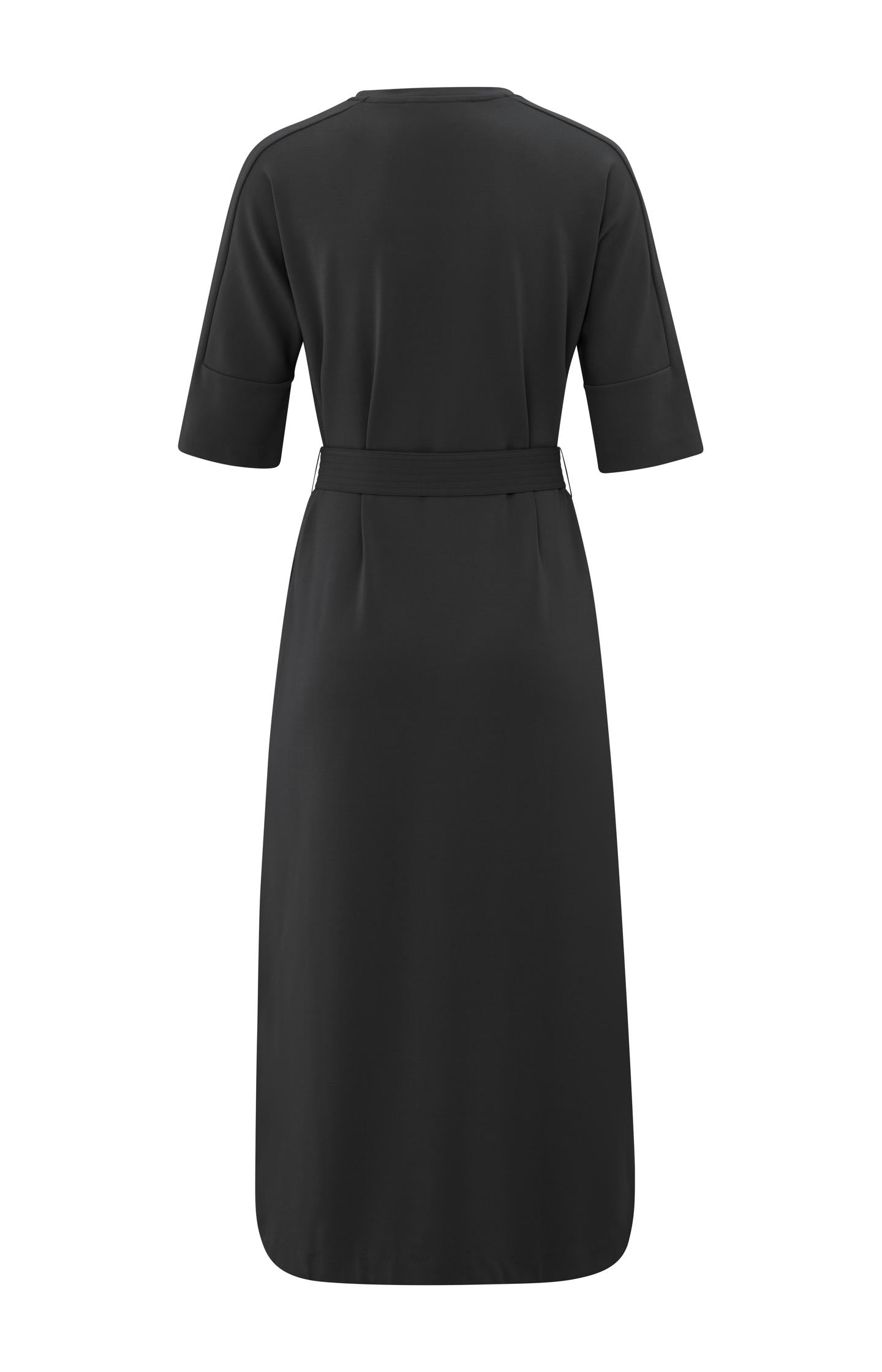 Jersey midi dress with belt and regular fit