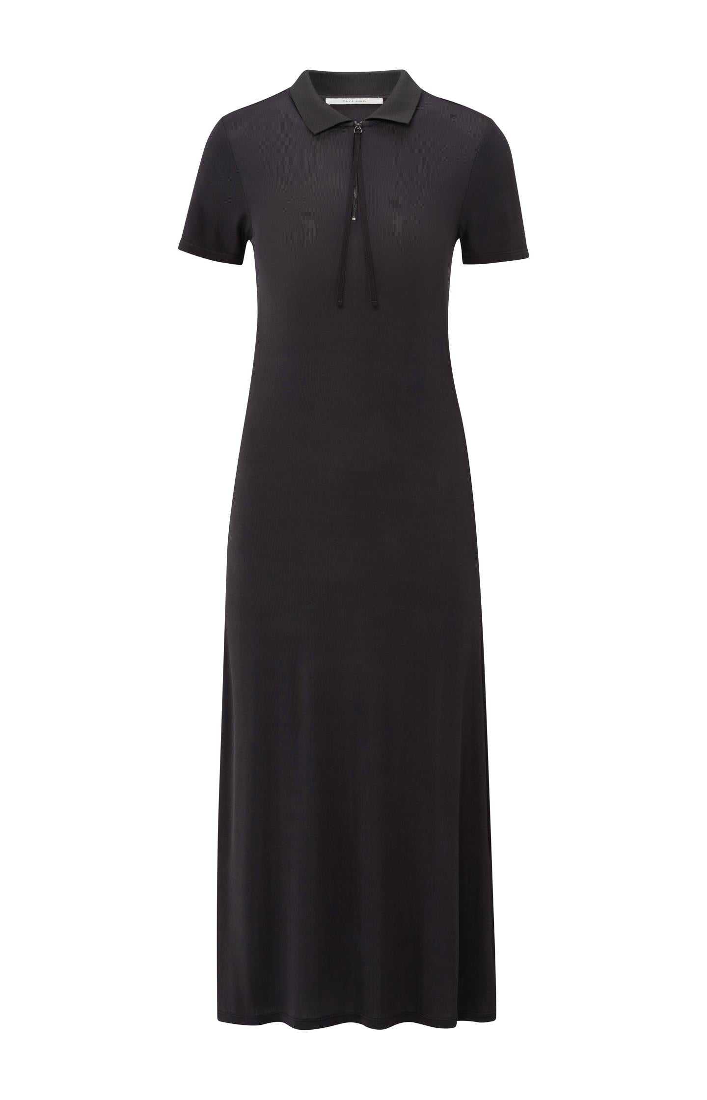 Jersey midi dress with polo collar and zipper - Type: product