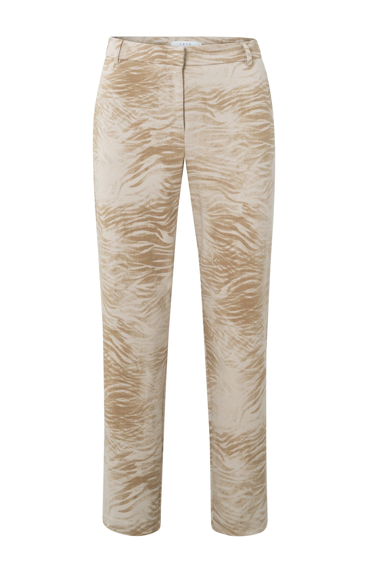 Jersey pantalon with side pockets, a zipfly and animal print - Type: product