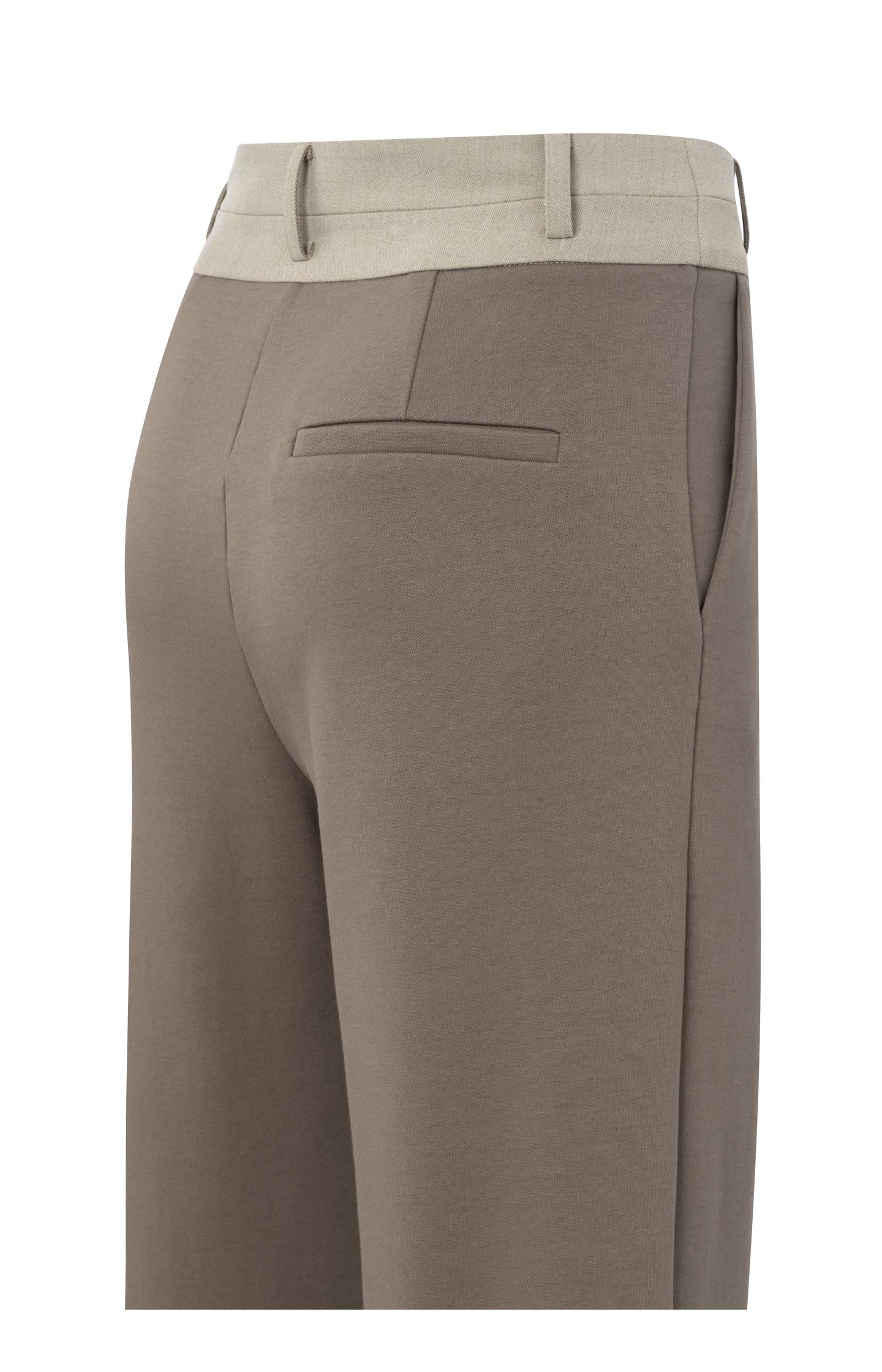 Jersey pants with wide legs, waistband and pockets