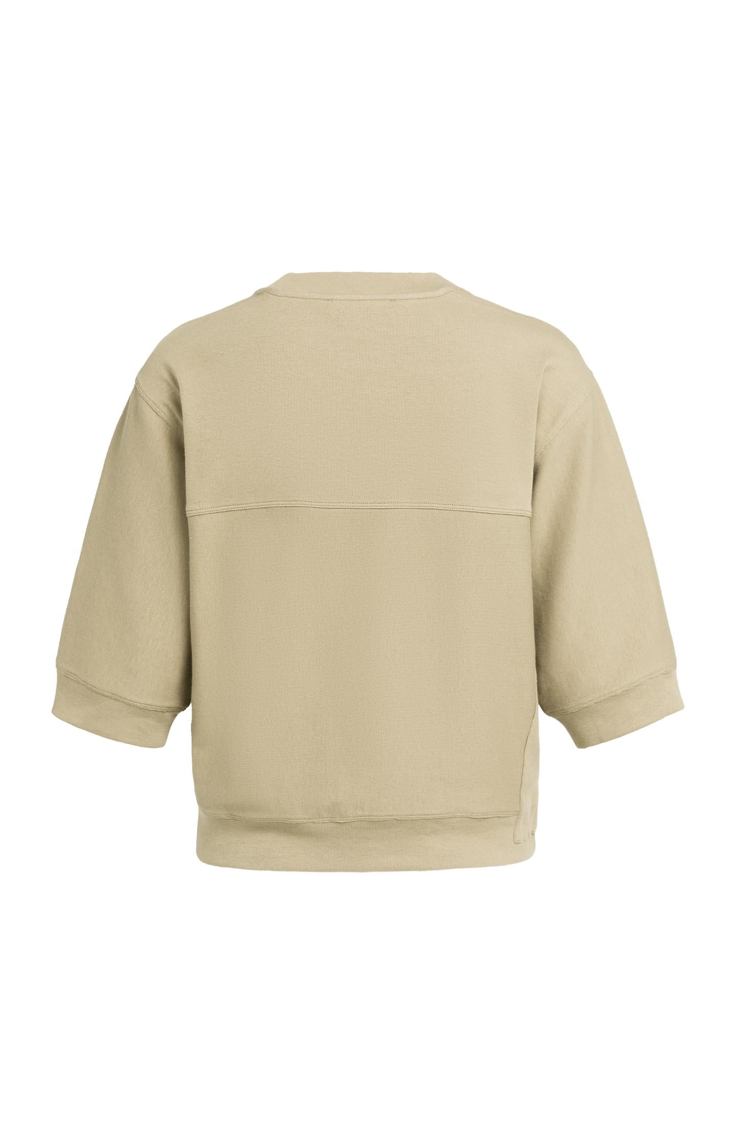 Jersey rib top with short sleeves