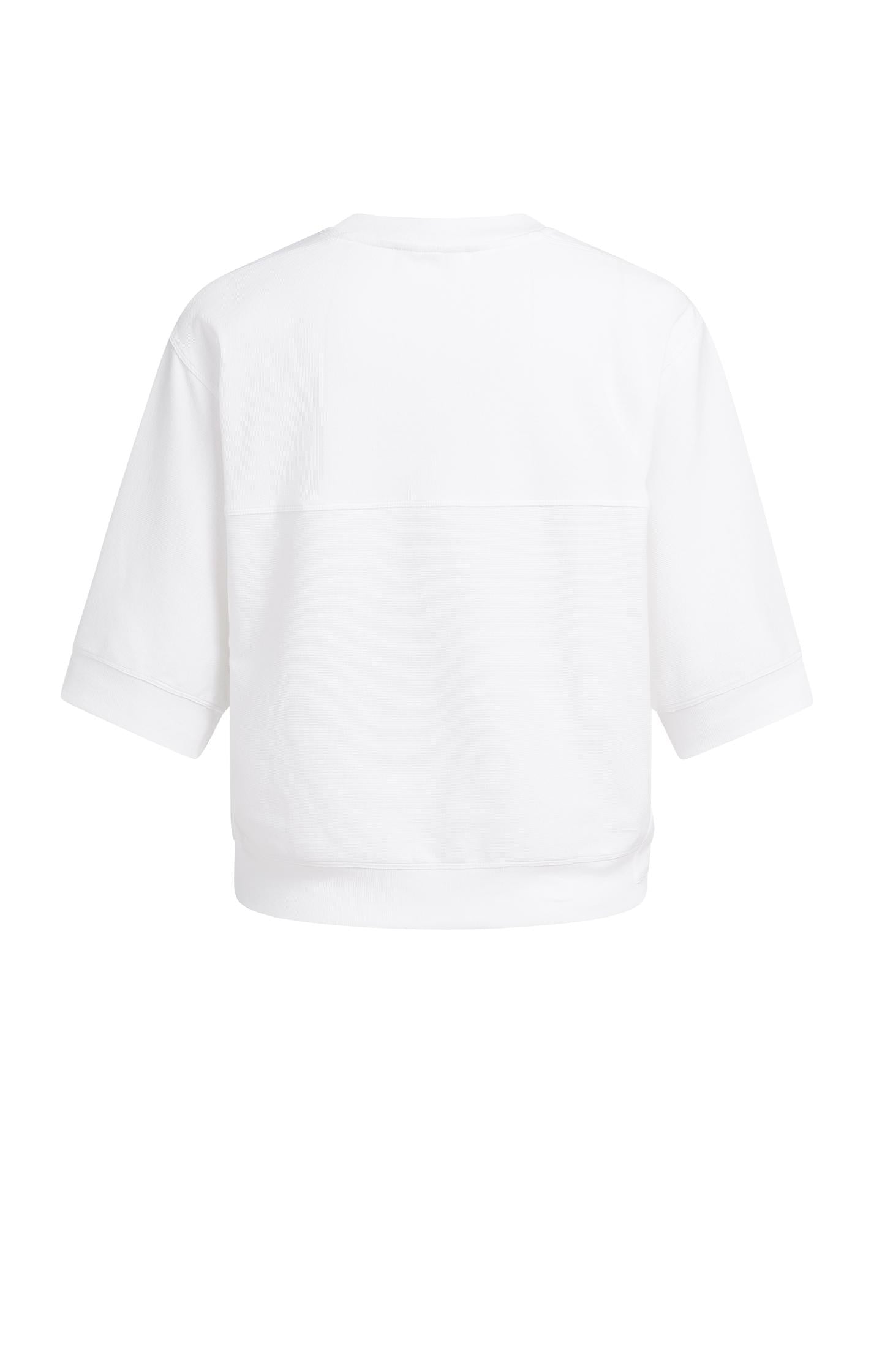 Jersey rib top with short sleeves