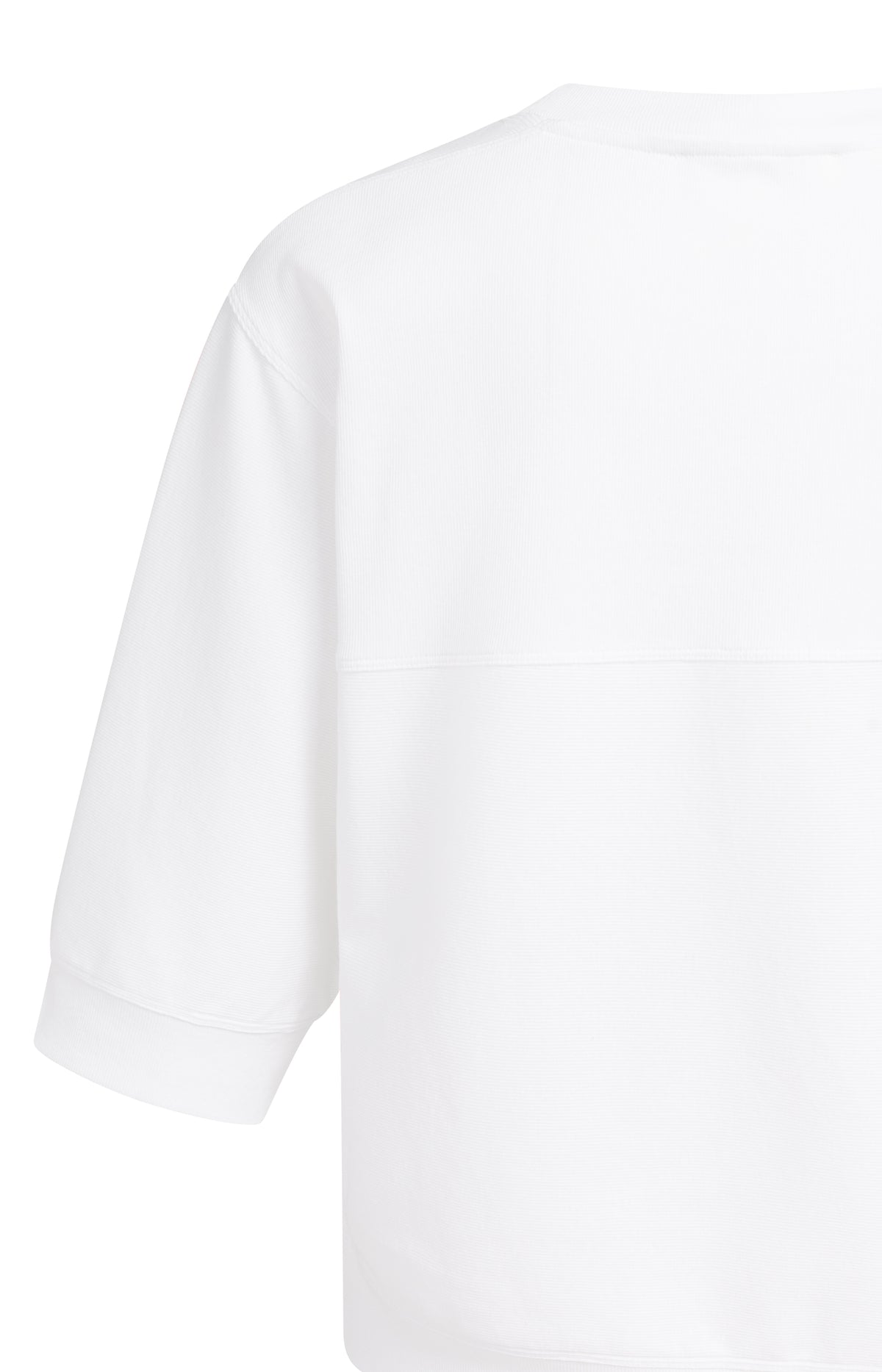 Jersey rib top with short sleeves - White