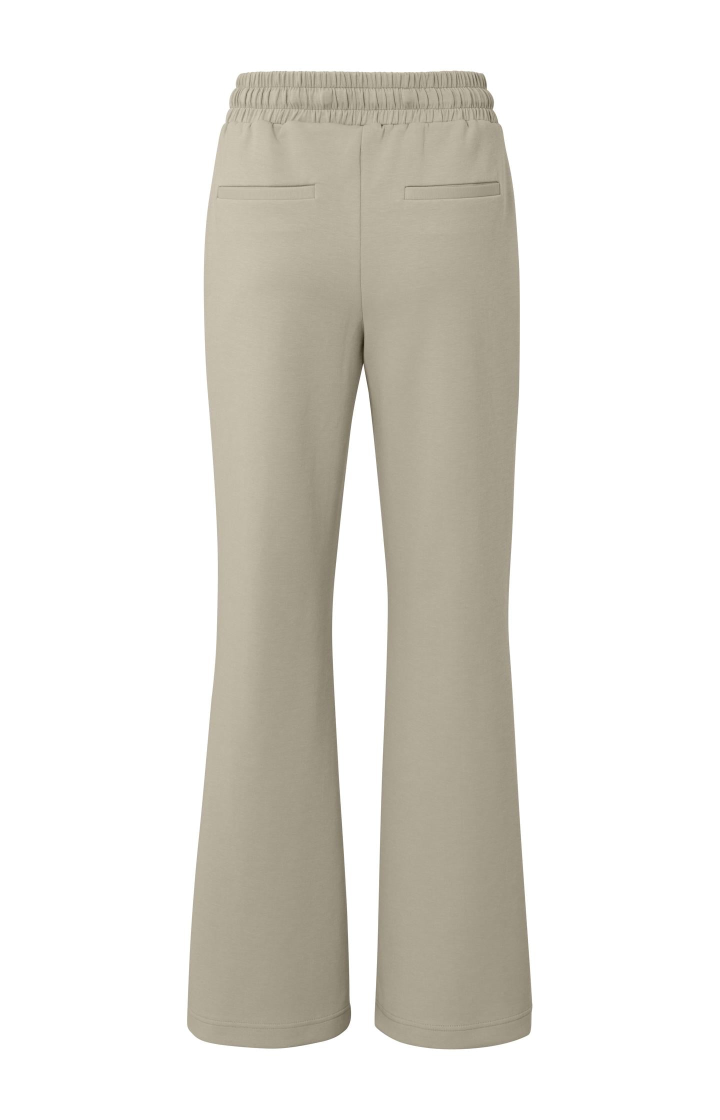 Jersey scuba trousers with flared leg, drawstring and pocket