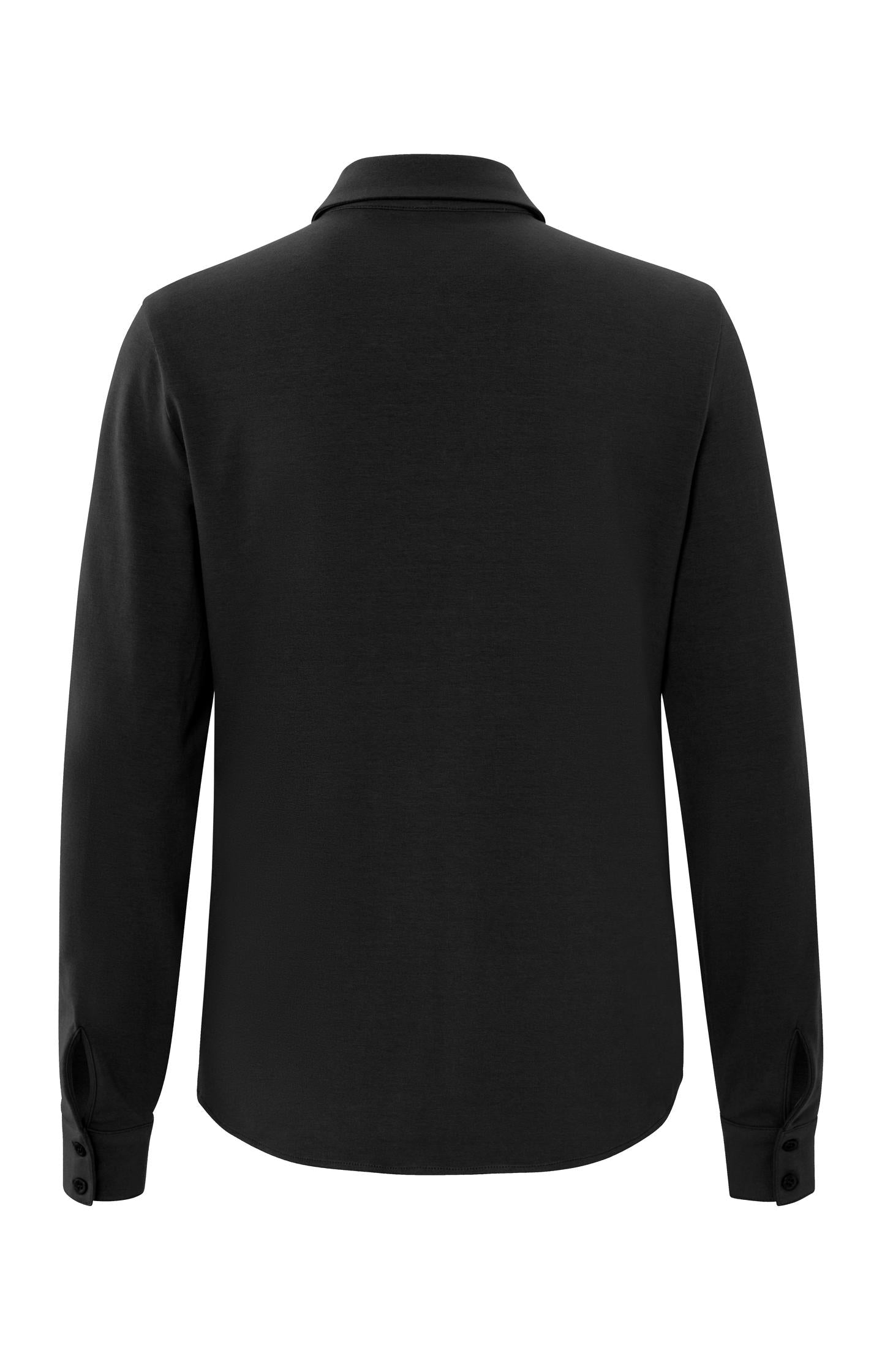 Jersey shirt with long sleeves and buttons