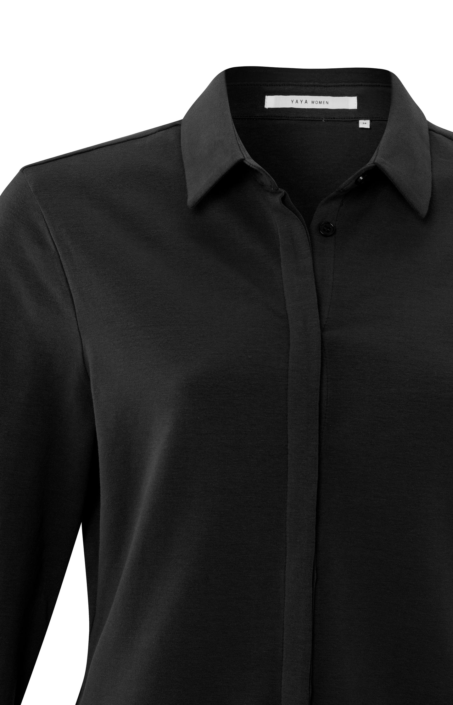 Jersey shirt with long sleeves and buttons