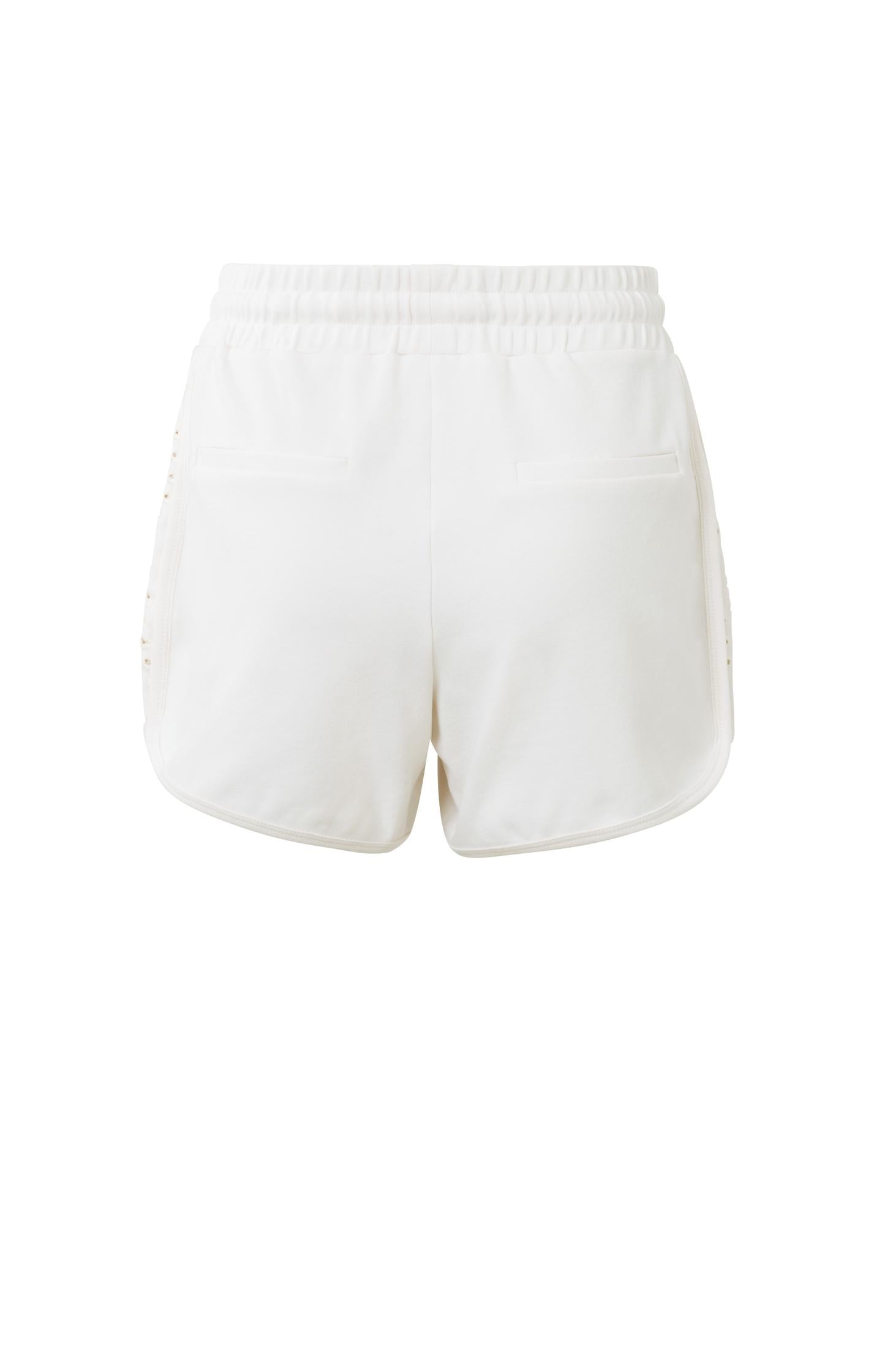 Jersey shorts with drawstring and embroidered details