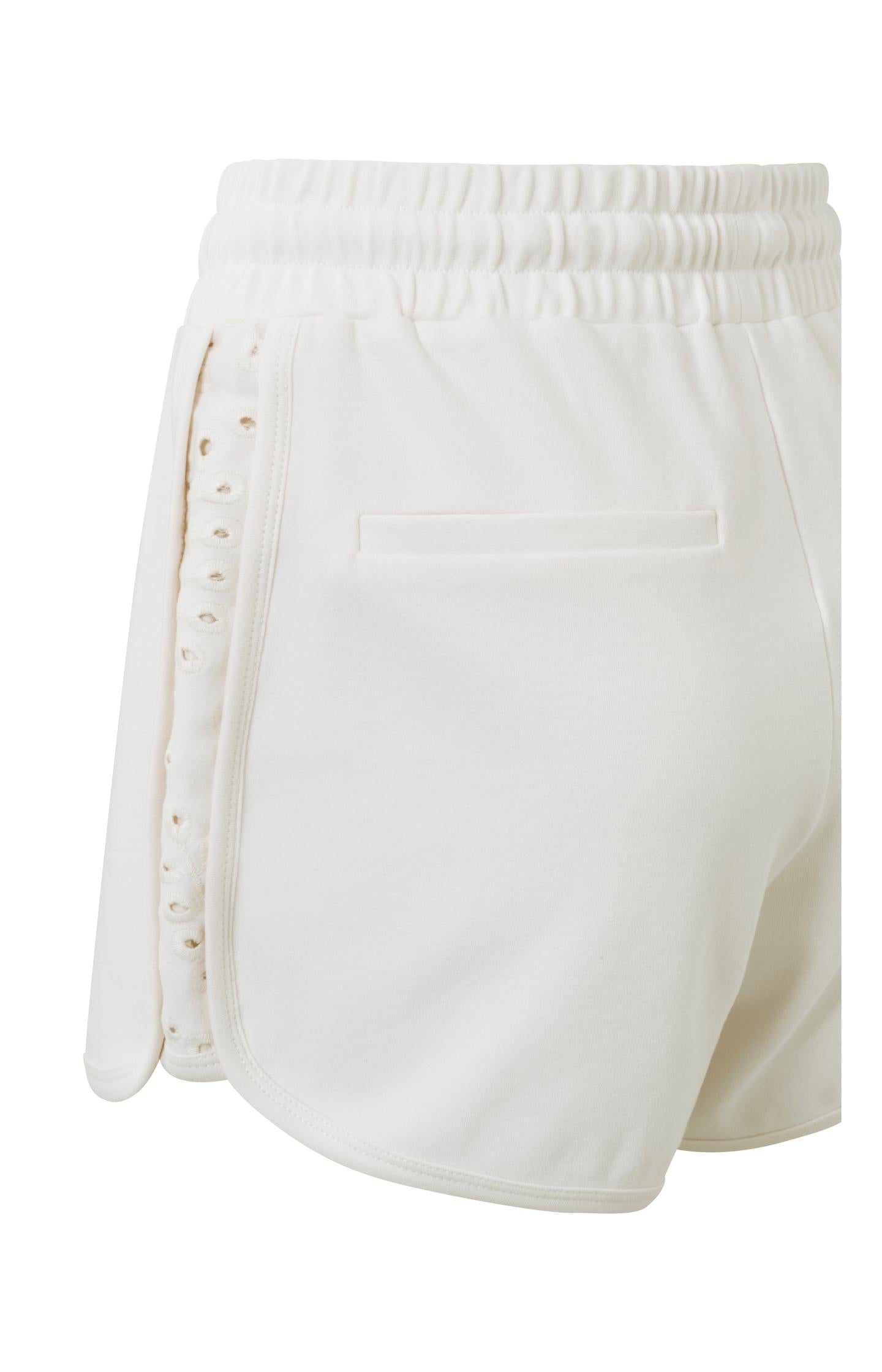 Jersey shorts with drawstring and embroidered details