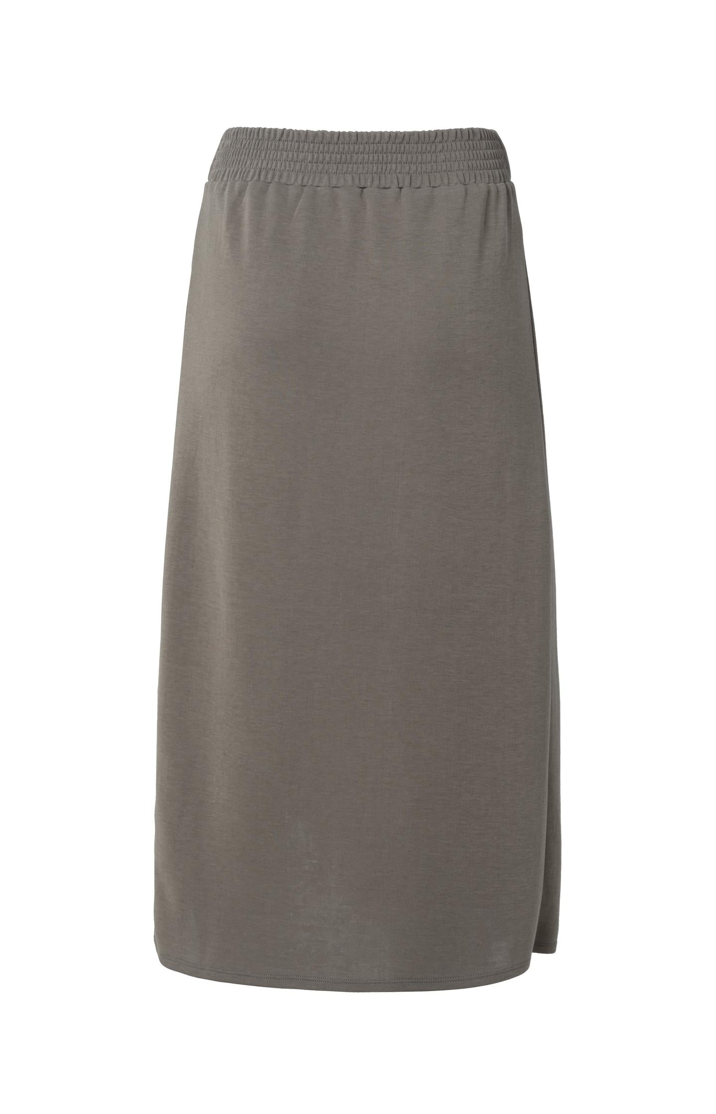 Jersey skirt with elastic waist and draped effect