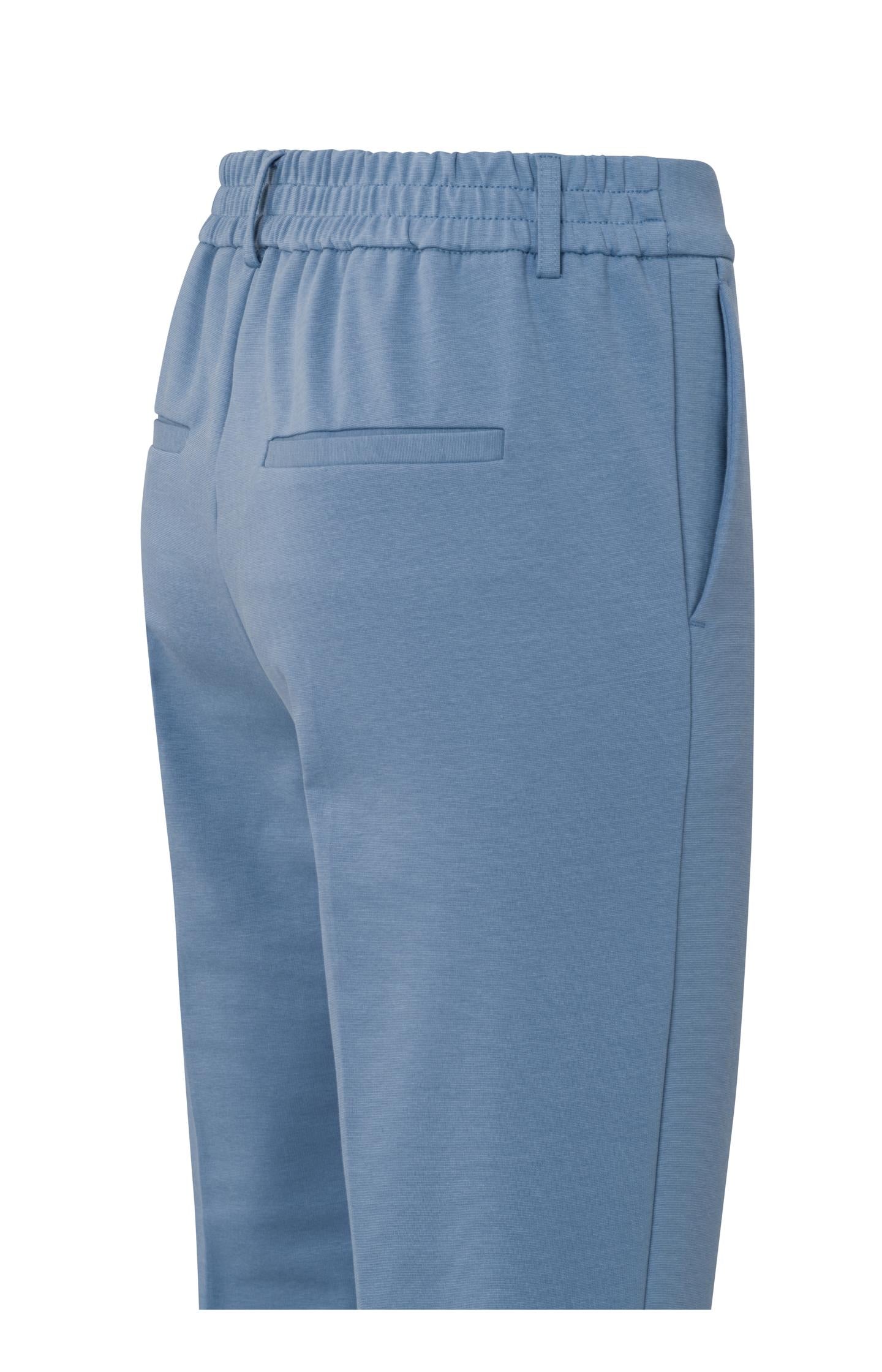 Jersey tailored trousers with elastic waist and pockets