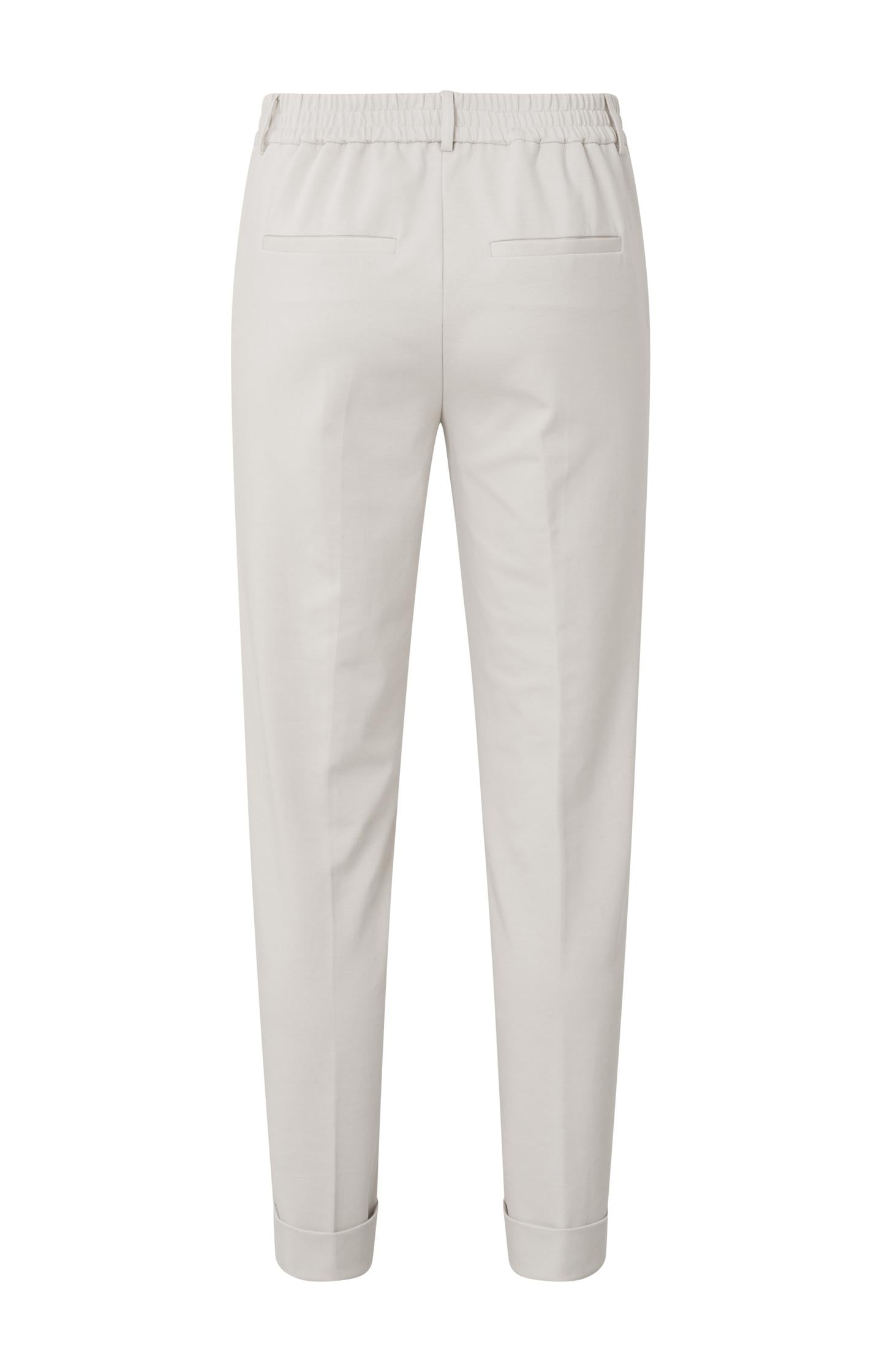 Jersey tailored trousers with elastic waist and pockets