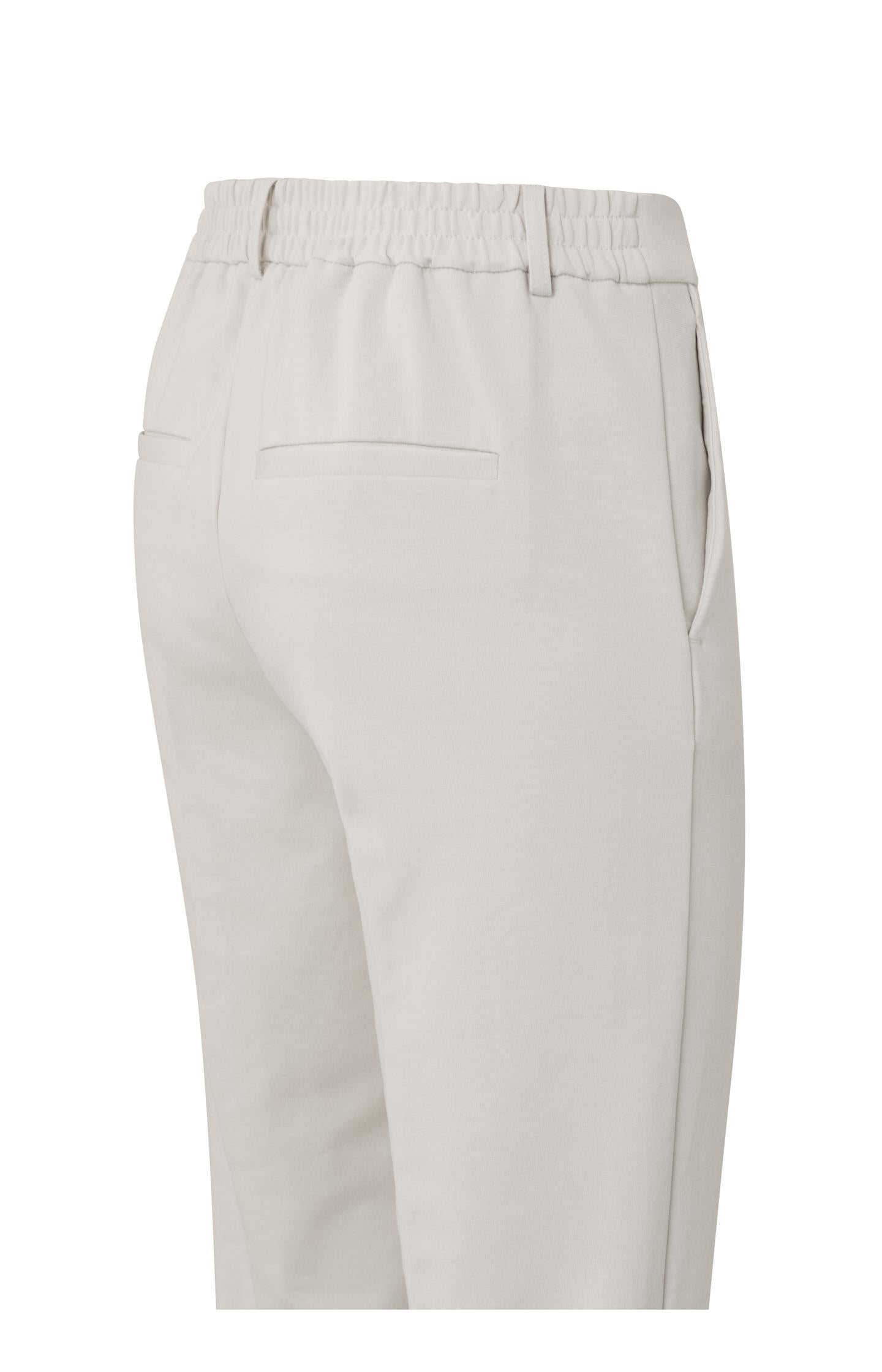 Jersey tailored trousers with elastic waist and pockets