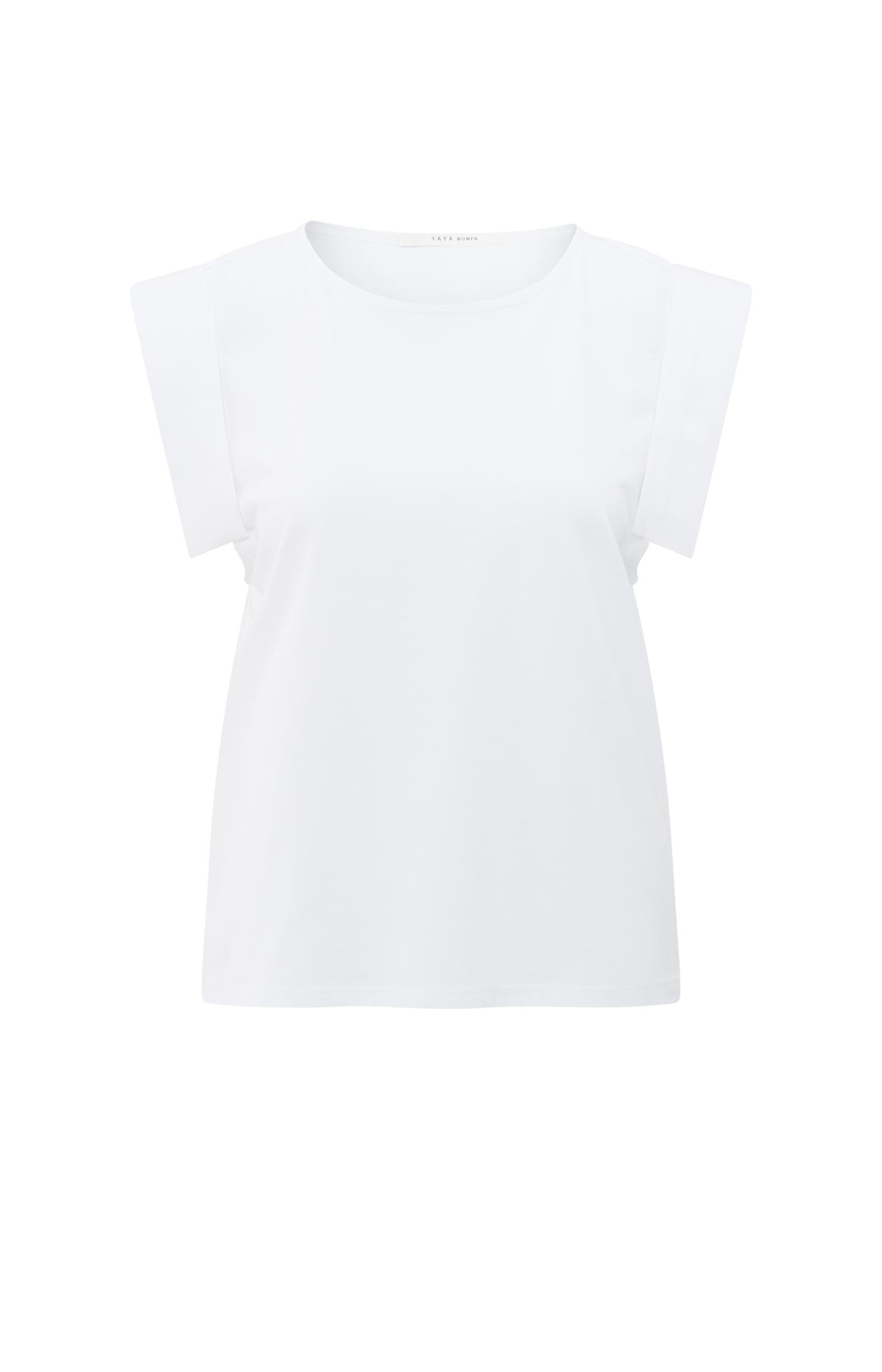 Jersey top with fixed turn-up sleeves - Type: product