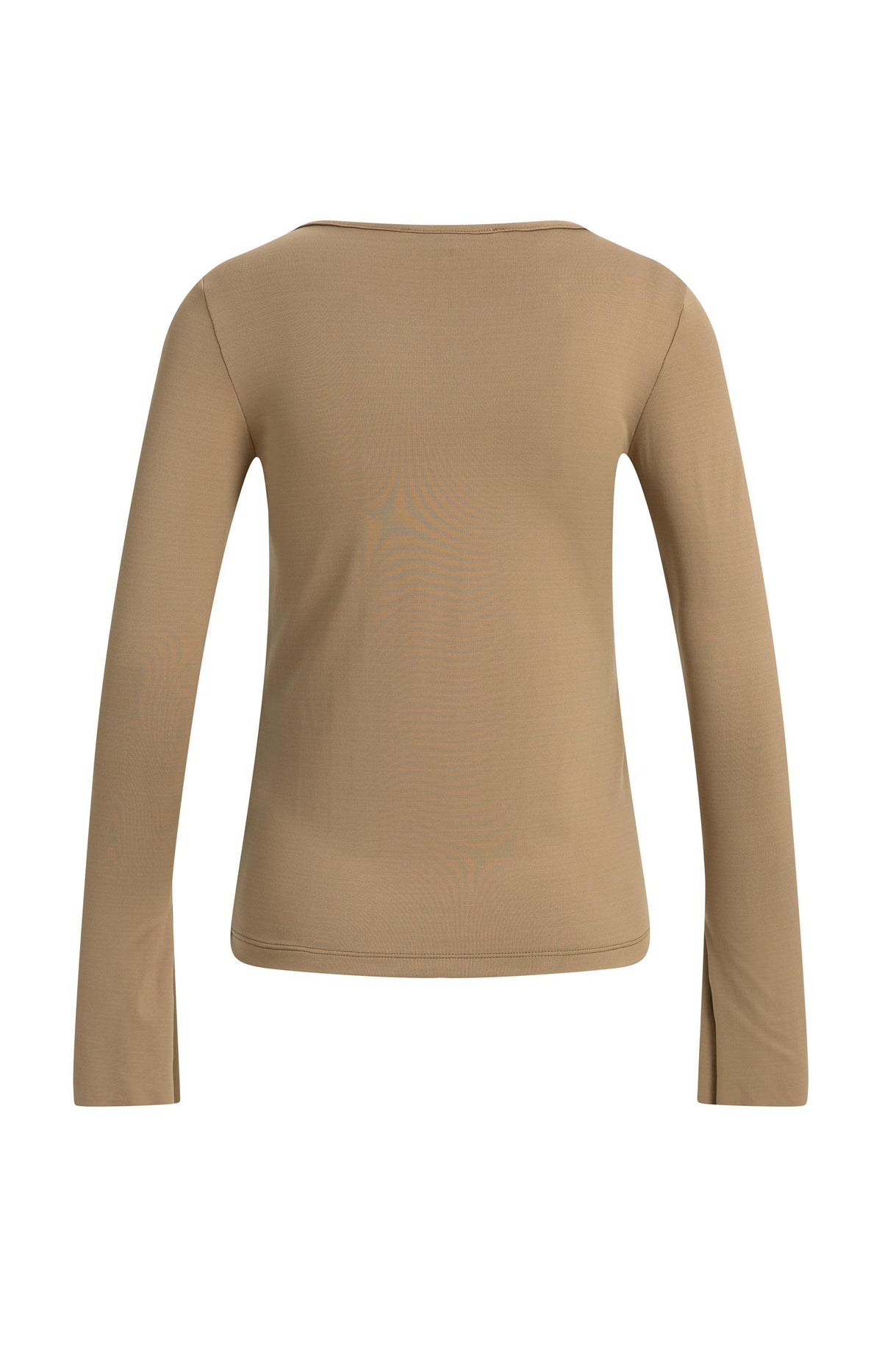 Jersey top with flared sleeves - Otter Brown