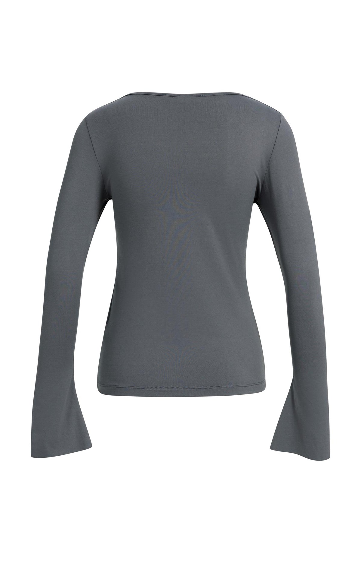 Jersey top with flared sleeves - Pavement Grey