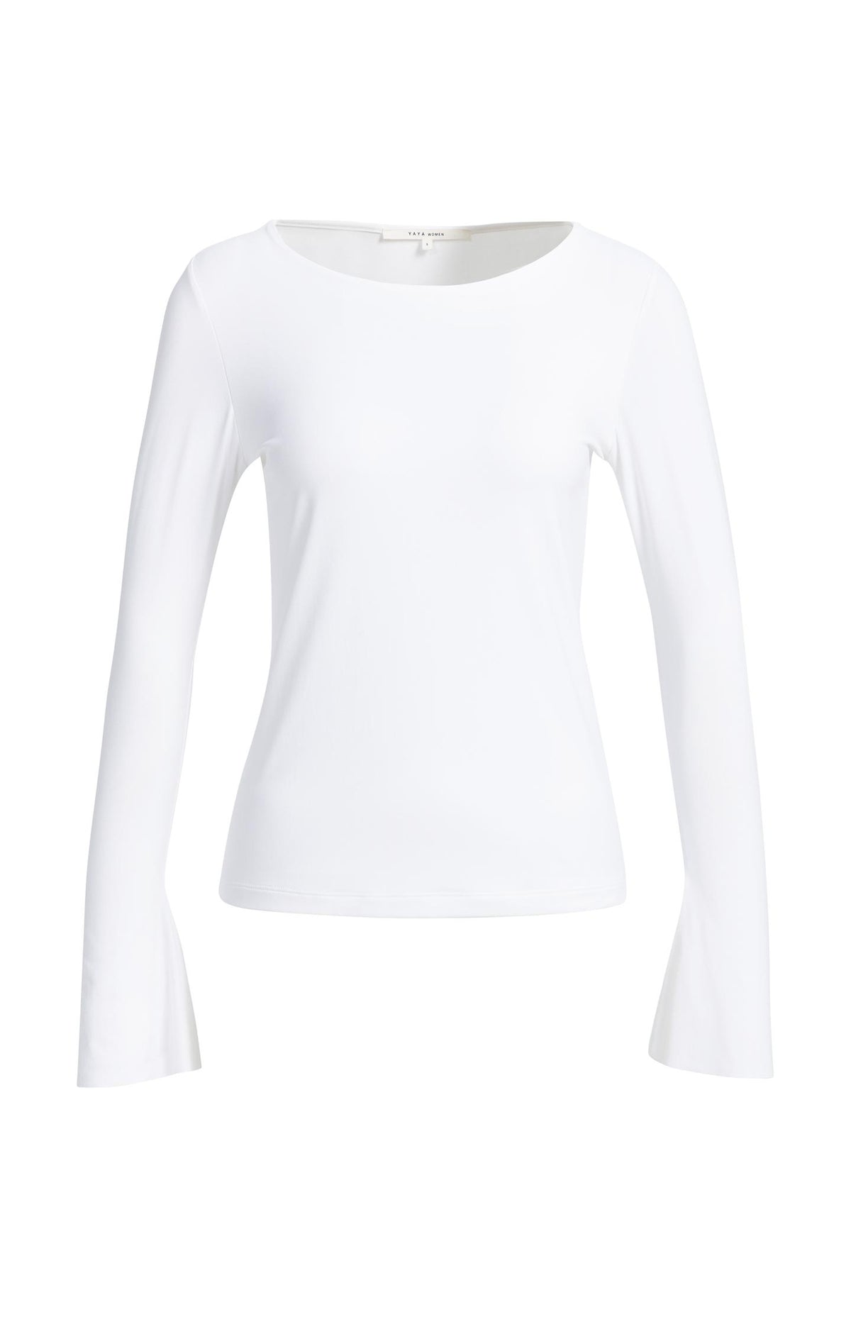 Jersey top with flared sleeves - Pure White